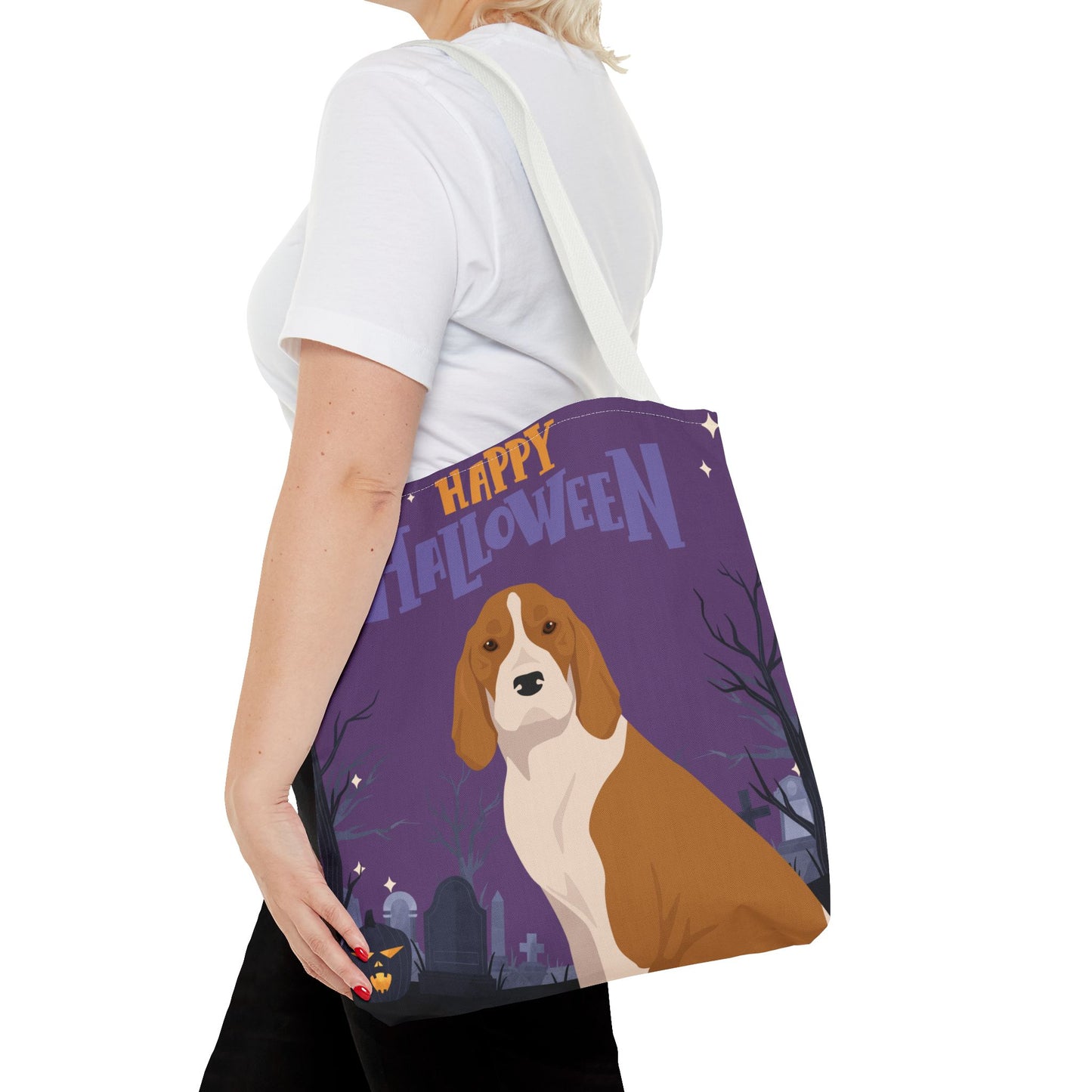 American English Coonhound Dog Happy Halloween Tote Bag 16x16