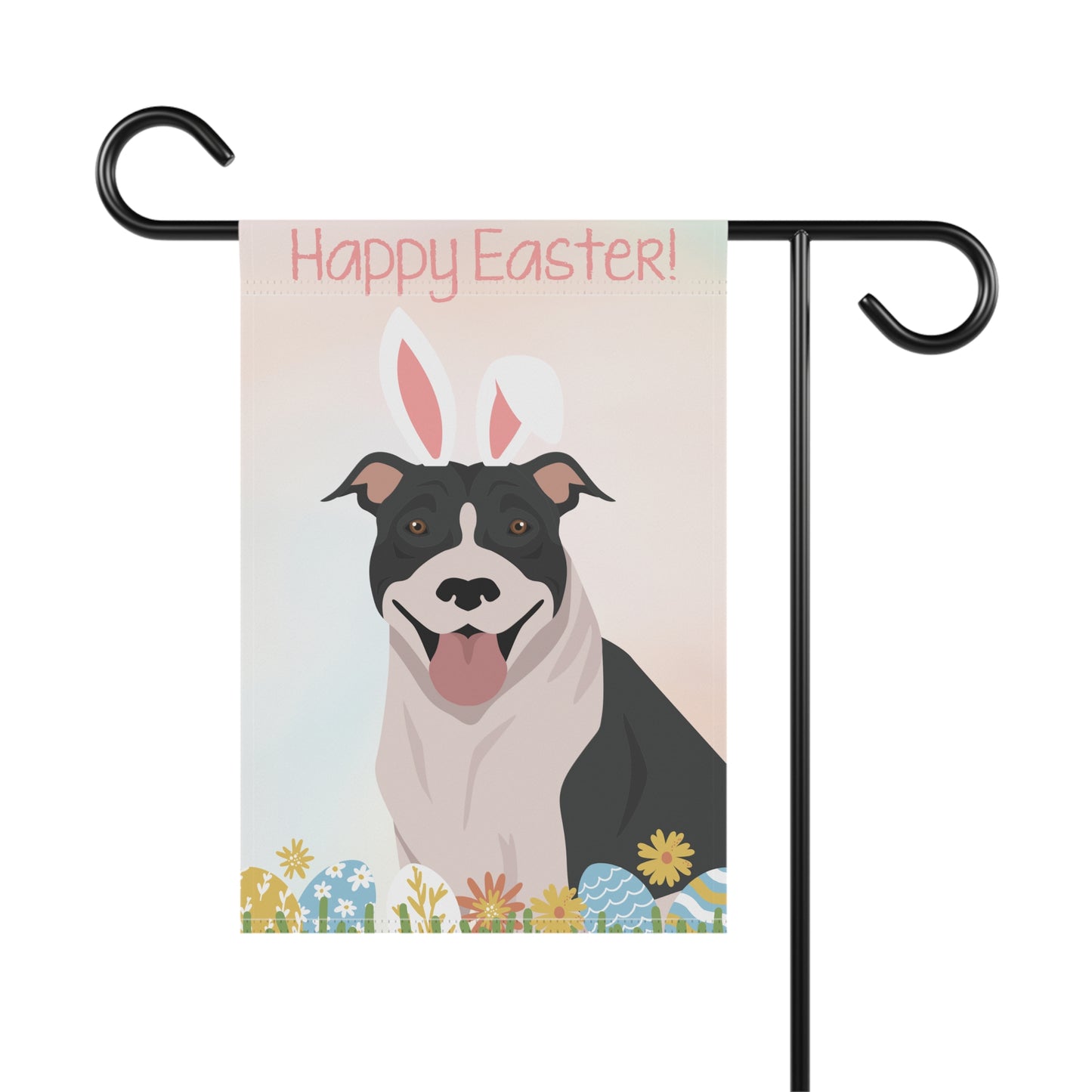 American Pitbull Terrier Dog Happy Easter Garden Flag