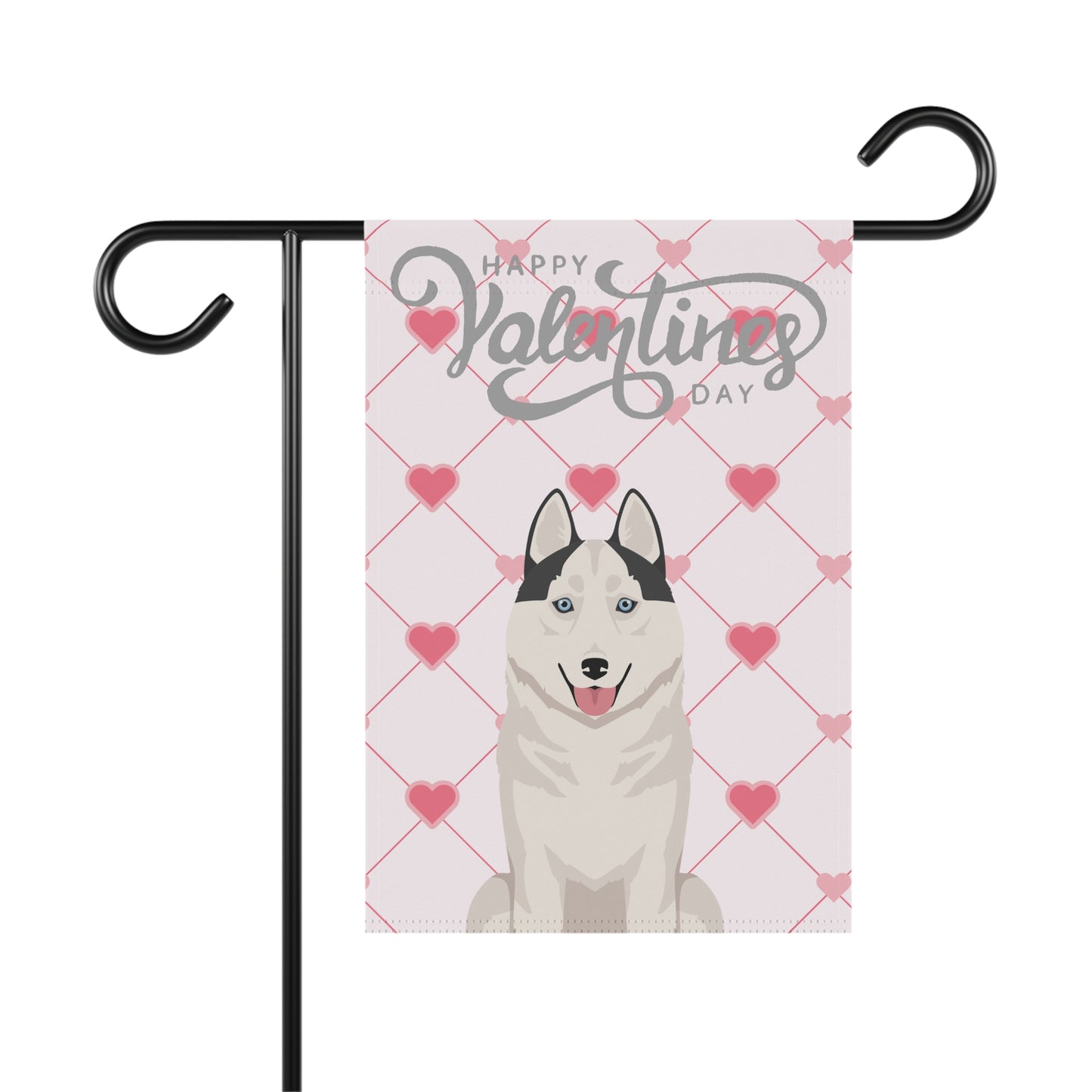 Siberian Husky Dog Valentines Day Garden Flag