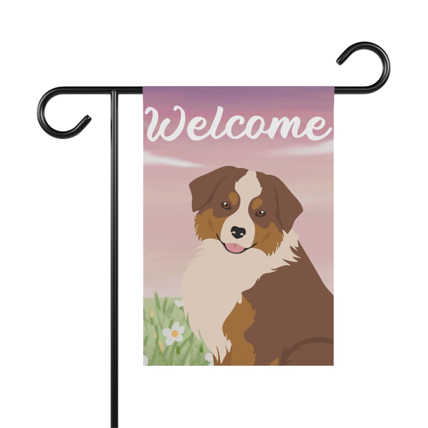 Miniature American Shepherd Dog Welcome Garden Flag
