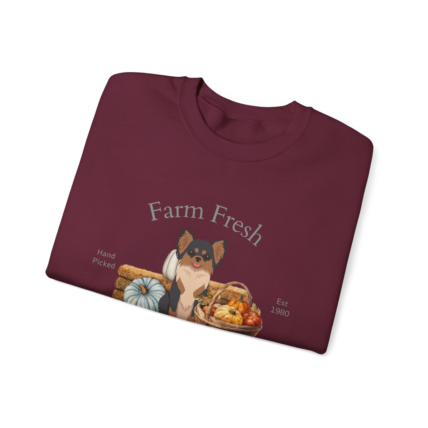 Chihuahua Dog Fall Farm Fresh Unisex Heavy Blend Crewneck Sweatshirt