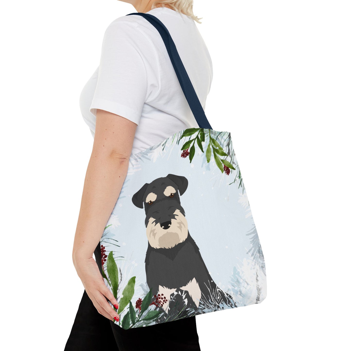 Schnauzer Dog Christmas Holiday Tote Bag 16x16