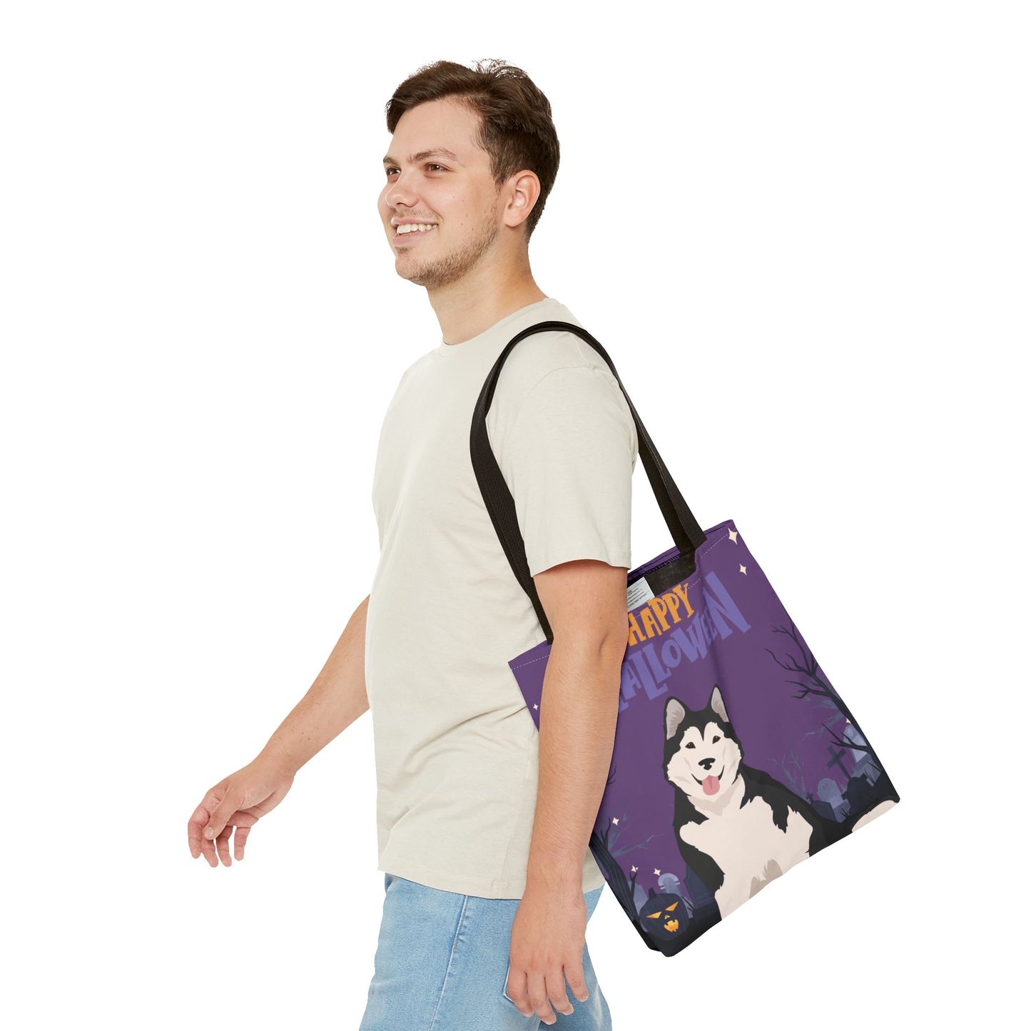 Alaskan Malamute Dog Happy Halloween Tote Bag 16x16