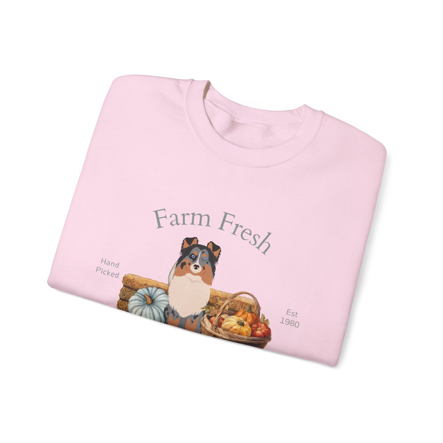 Shetland Sheepdog Dog Fall Farm Fresh Unisex Heavy Blend Crewneck Sweatshirt