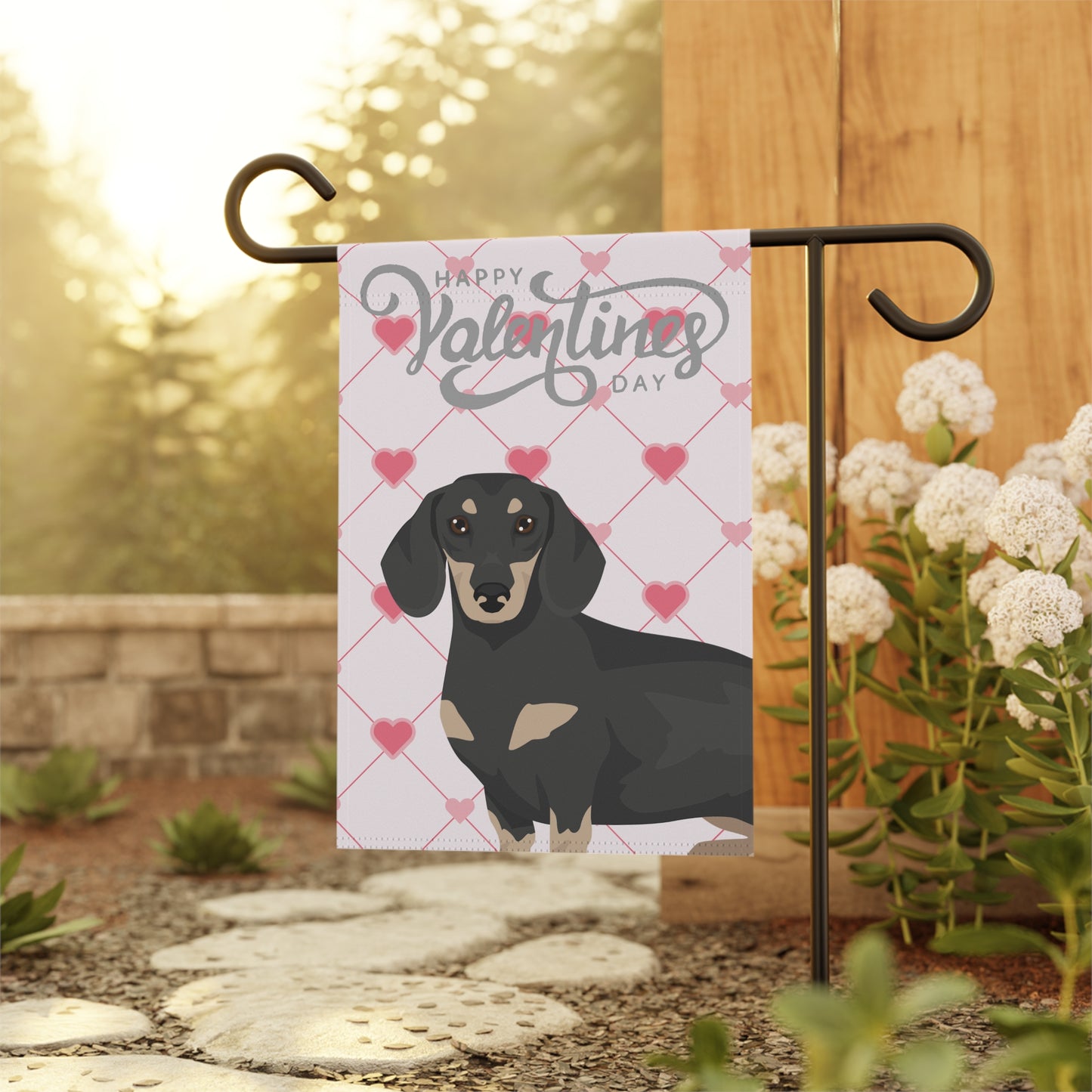 Dachshund Dog Valentines Day Garden Flag