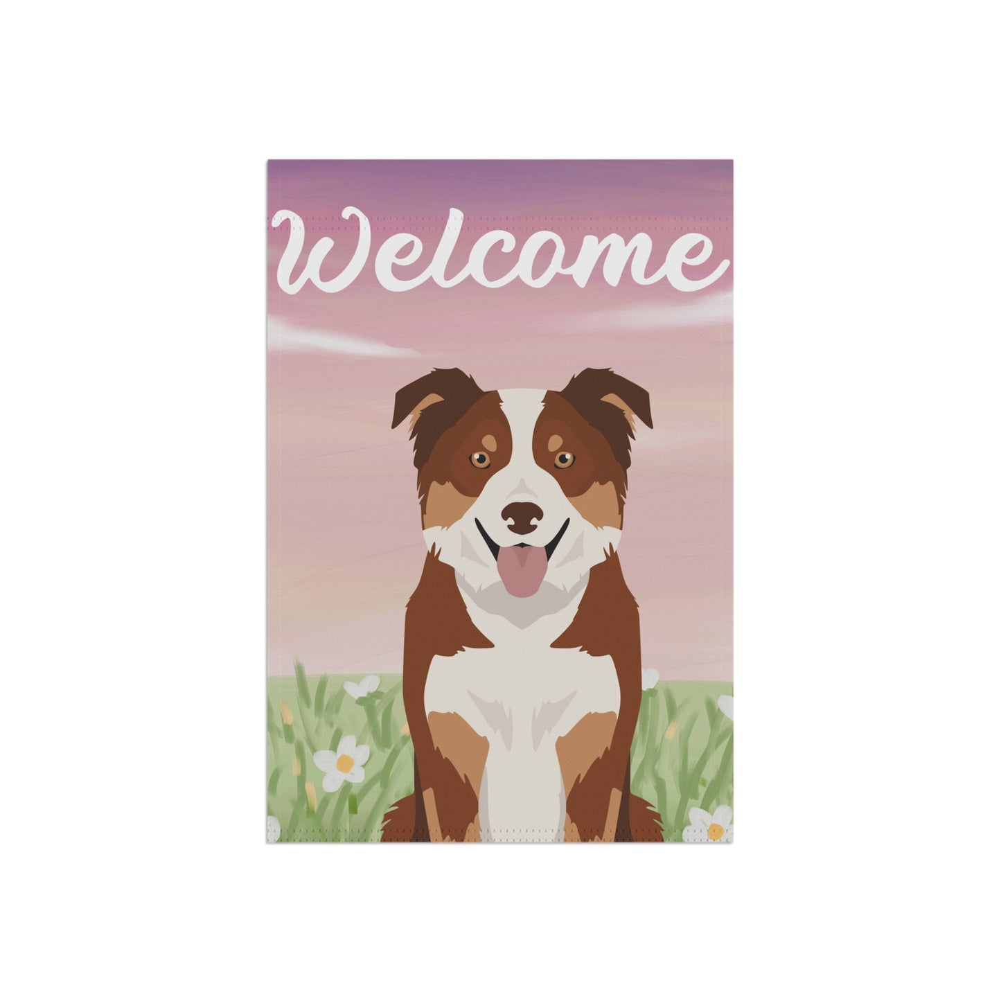 Border Collie Dog Welcome Garden Flag