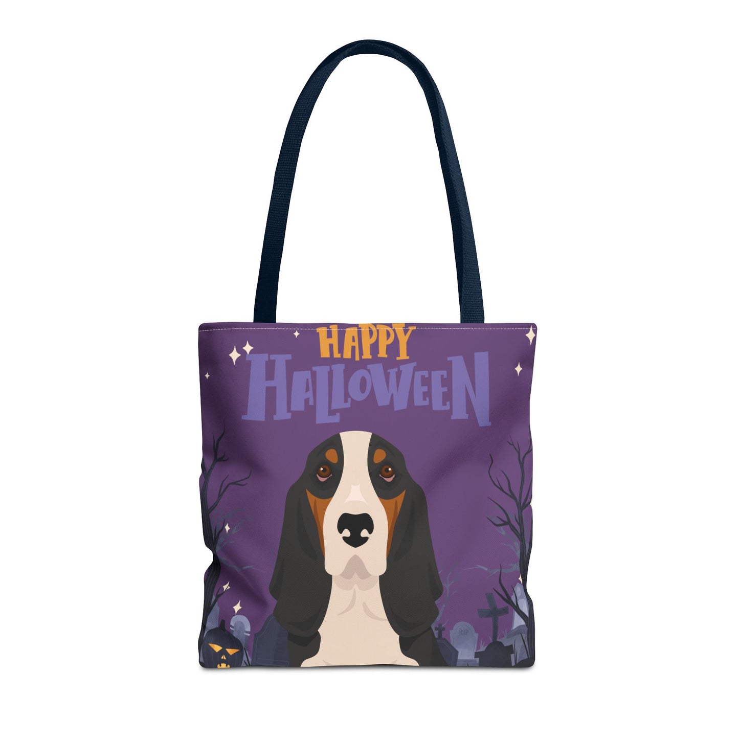 Basset Hound Dog Happy Halloween Tote Bag 16x16