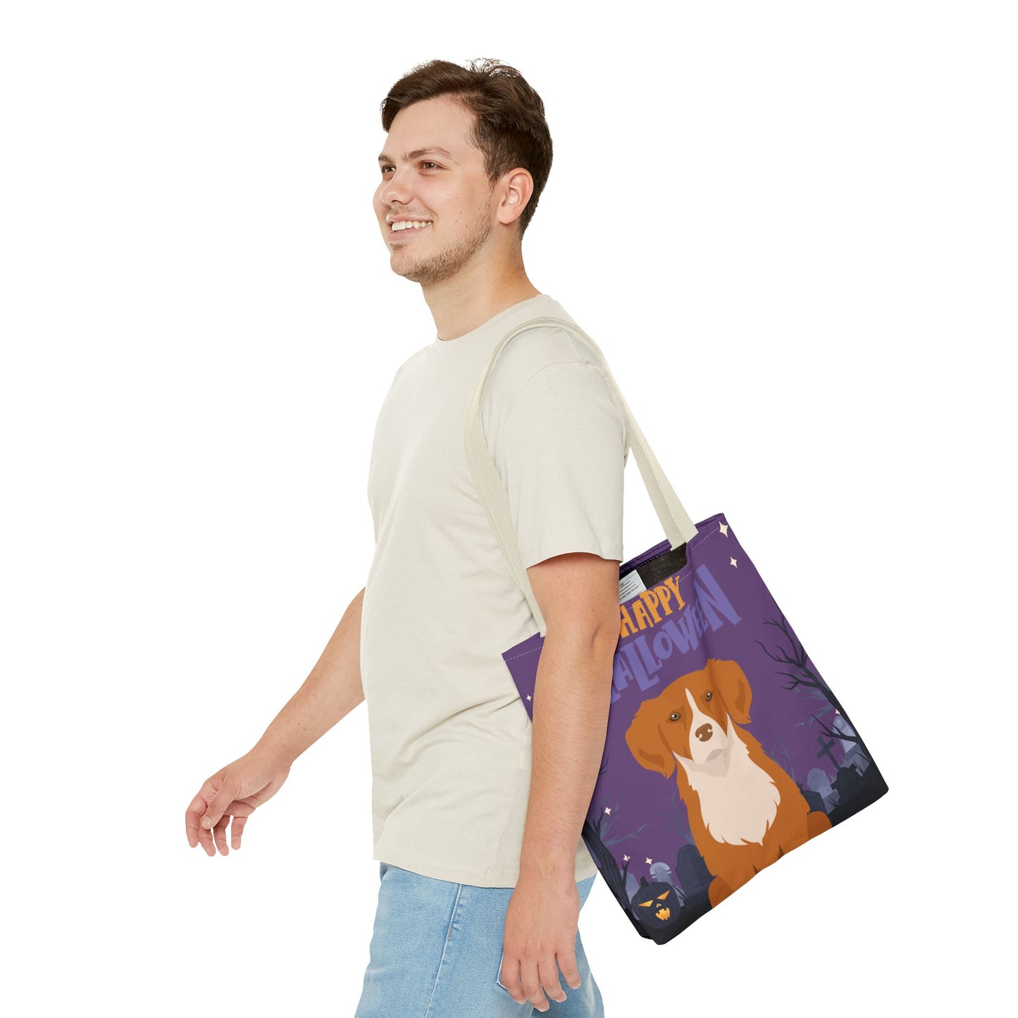 Nova Scotia Duck Tolling Retriever Dog Happy Halloween Tote Bag 16x16