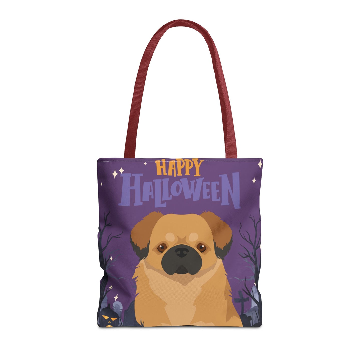 Tibetan Spaniel Dog Happy Halloween Tote Bag 16x16