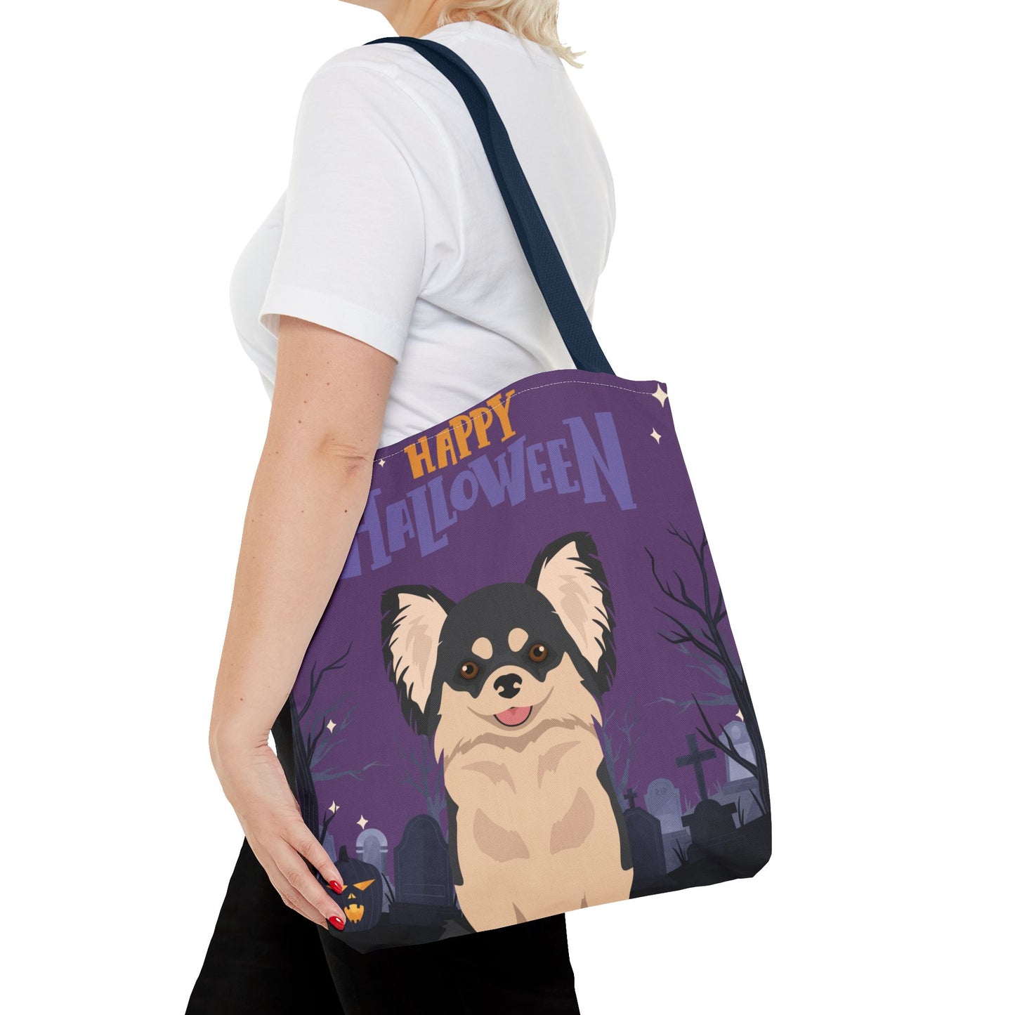 Chihuahua Dog Happy Halloween Tote Bag 16x16
