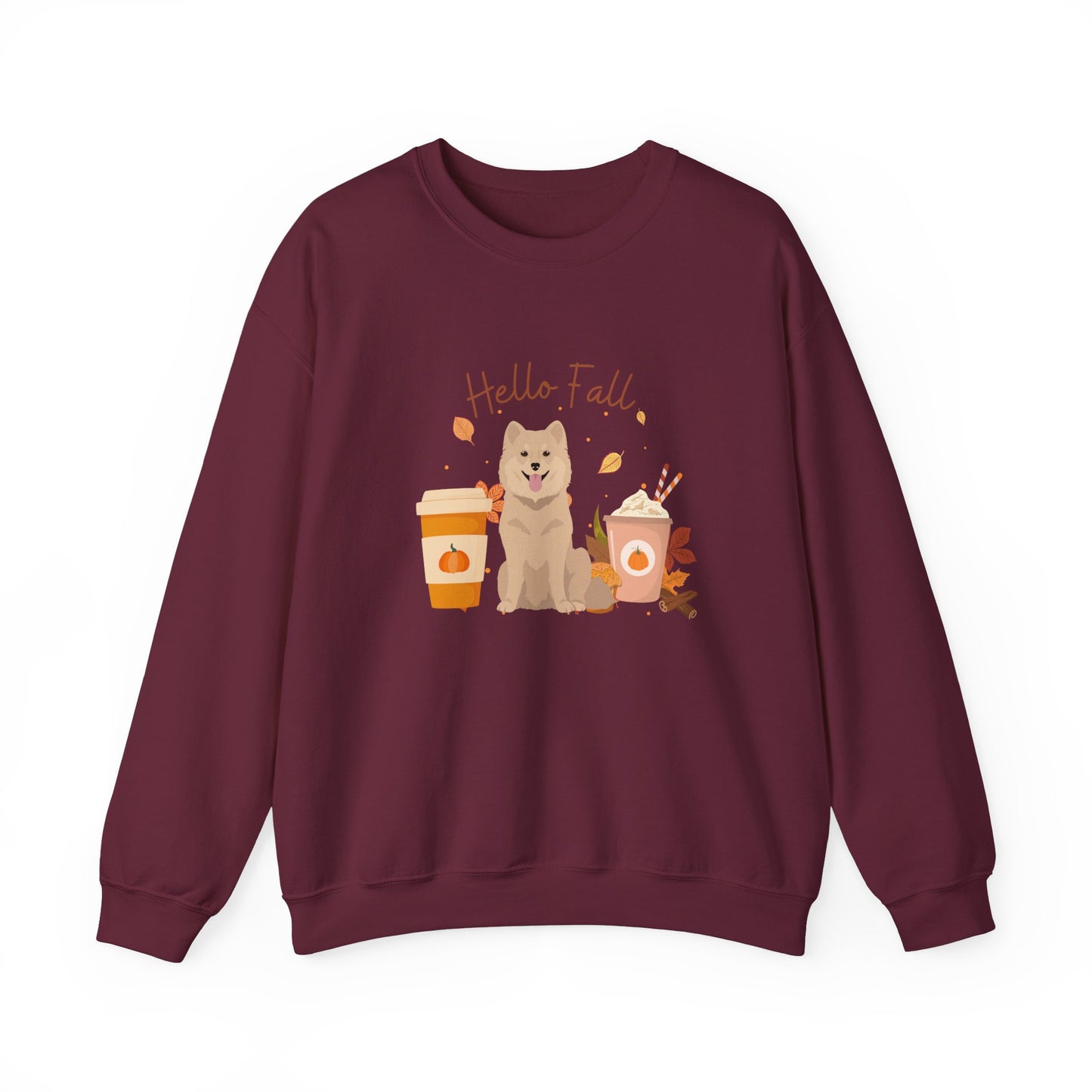 Finnish Lapphund Dog Fall Halloween Unisex Heavy Blend Crewneck Sweatshirt