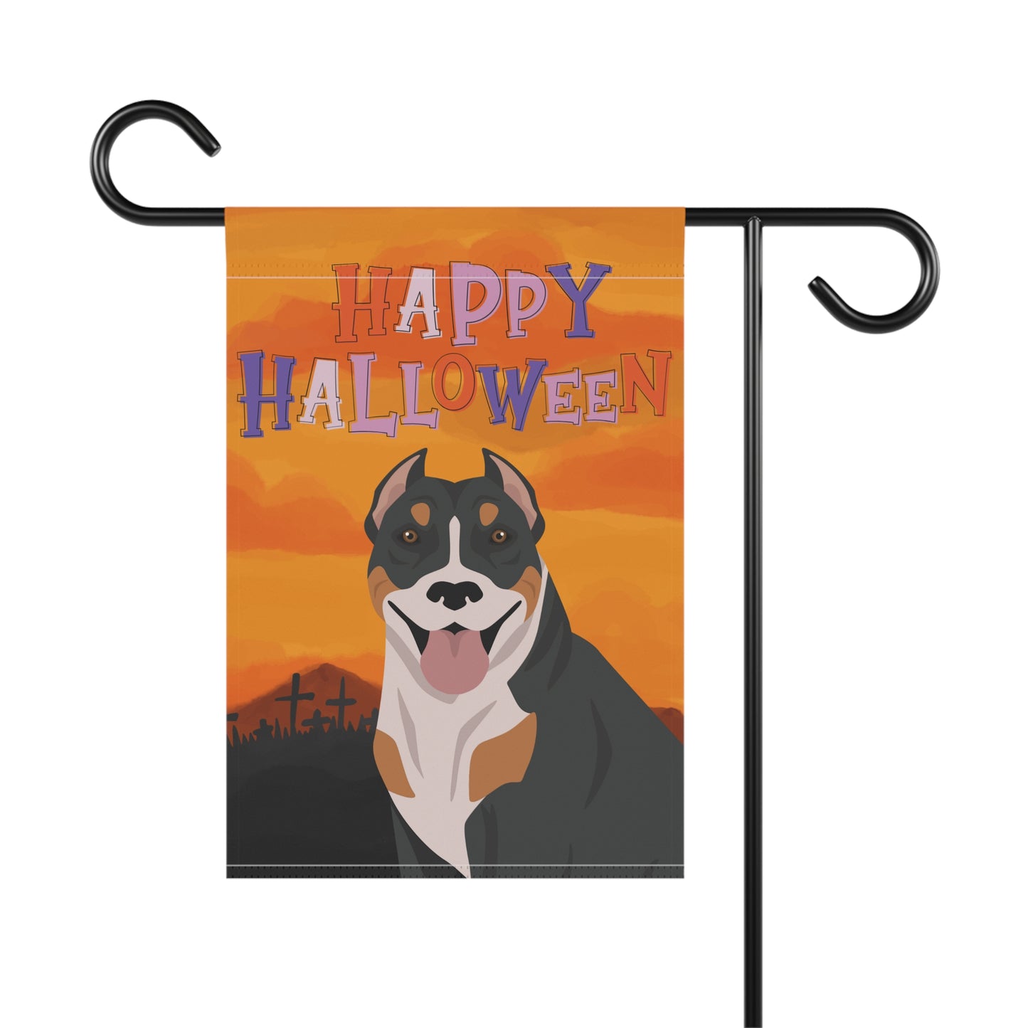 Pit Bull Dog Halloween Garden Flag