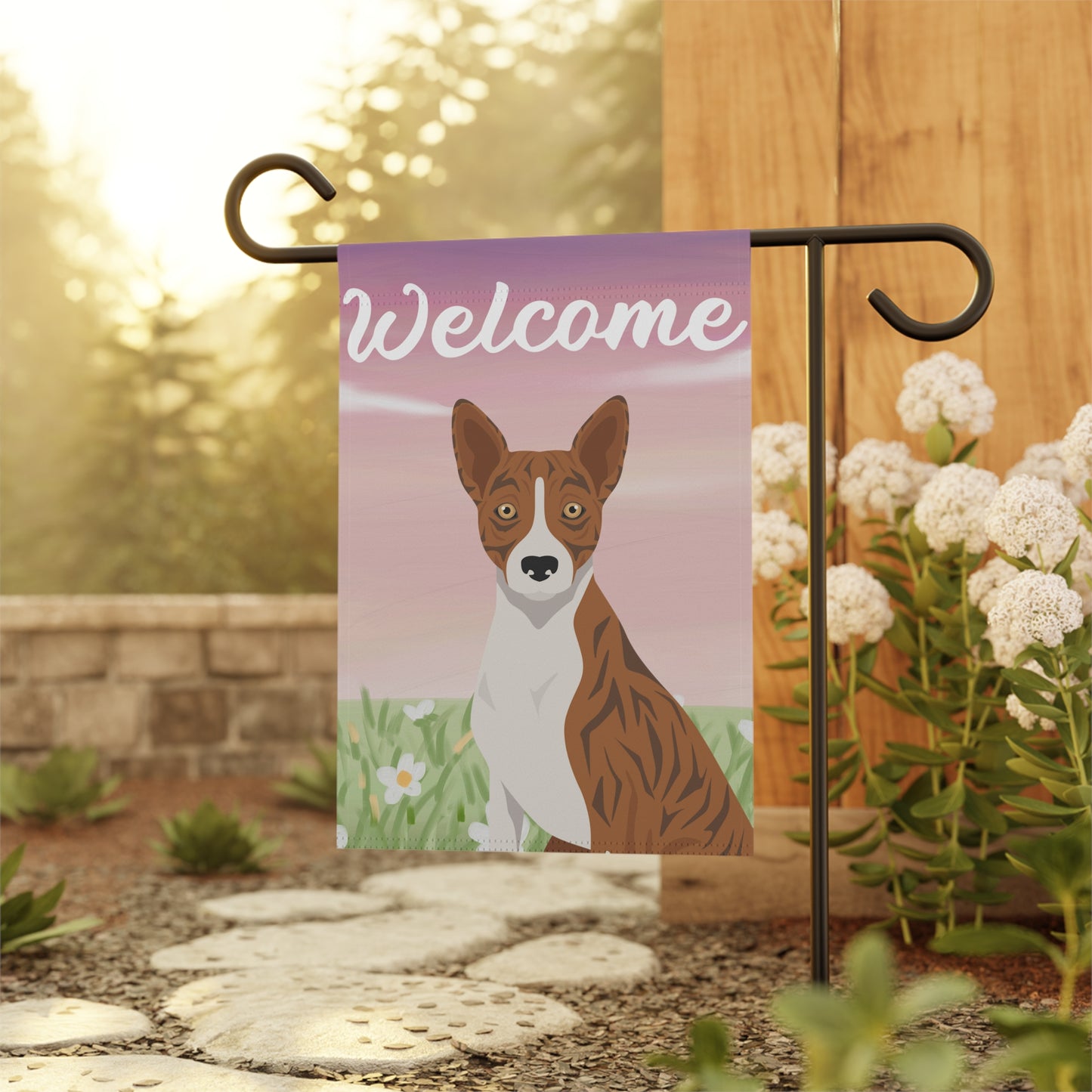Basenji Dog Welcome Garden Flag