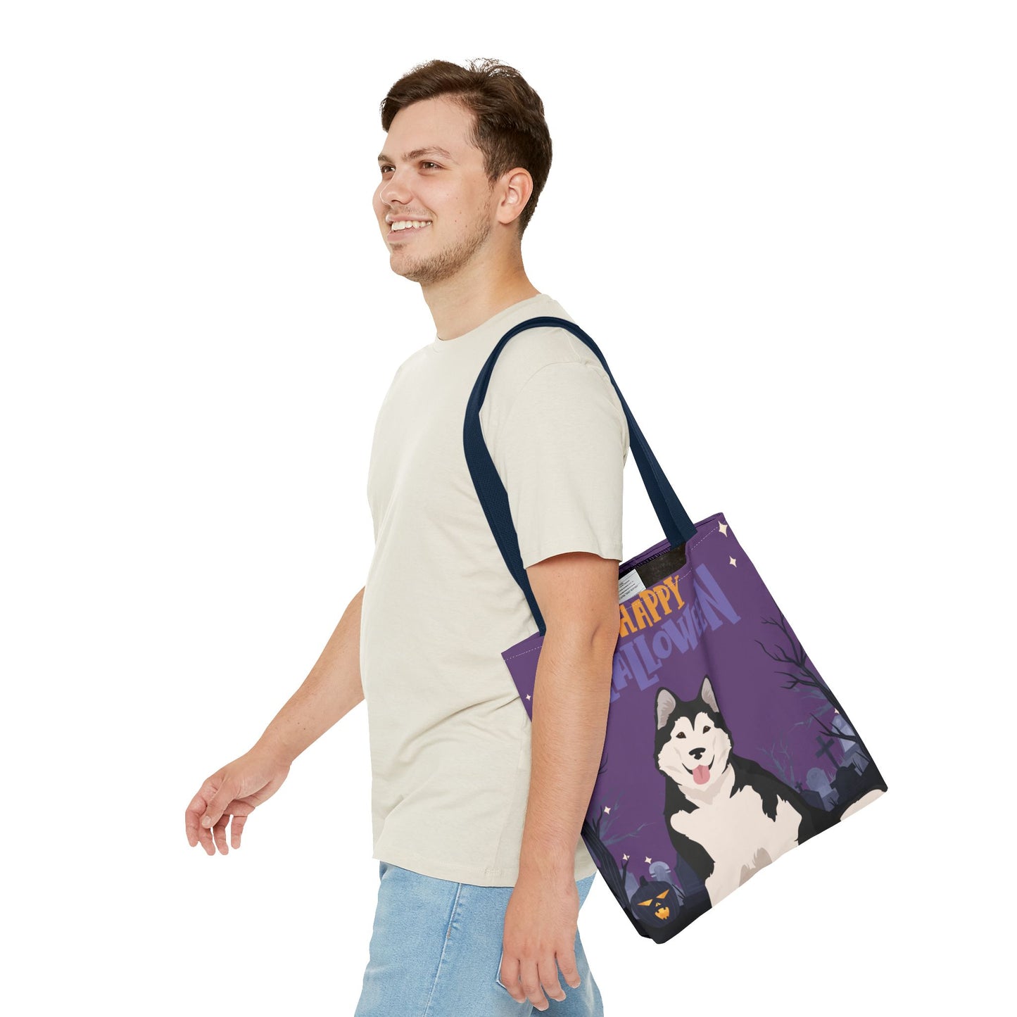 Alaskan Malamute Dog Happy Halloween Tote Bag 16x16