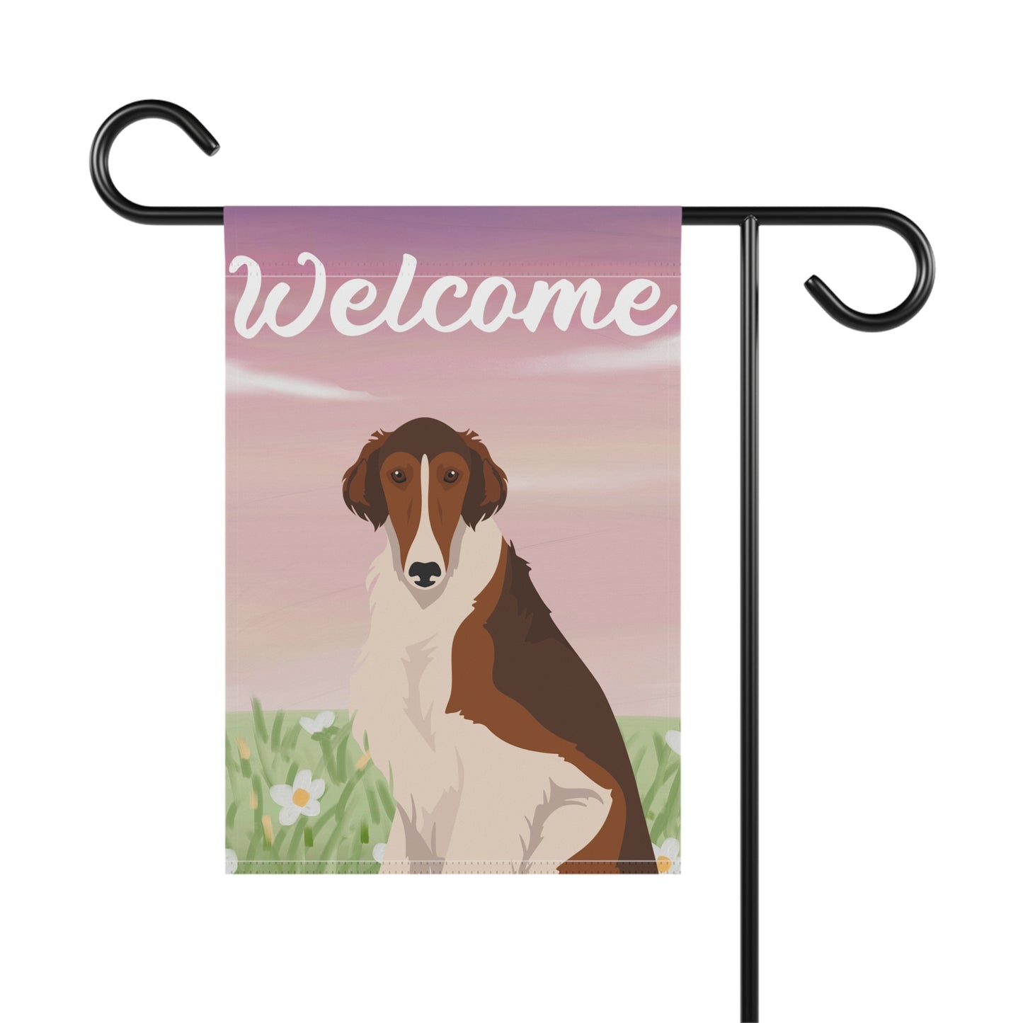 Borzoi Dog Welcome Garden Flag