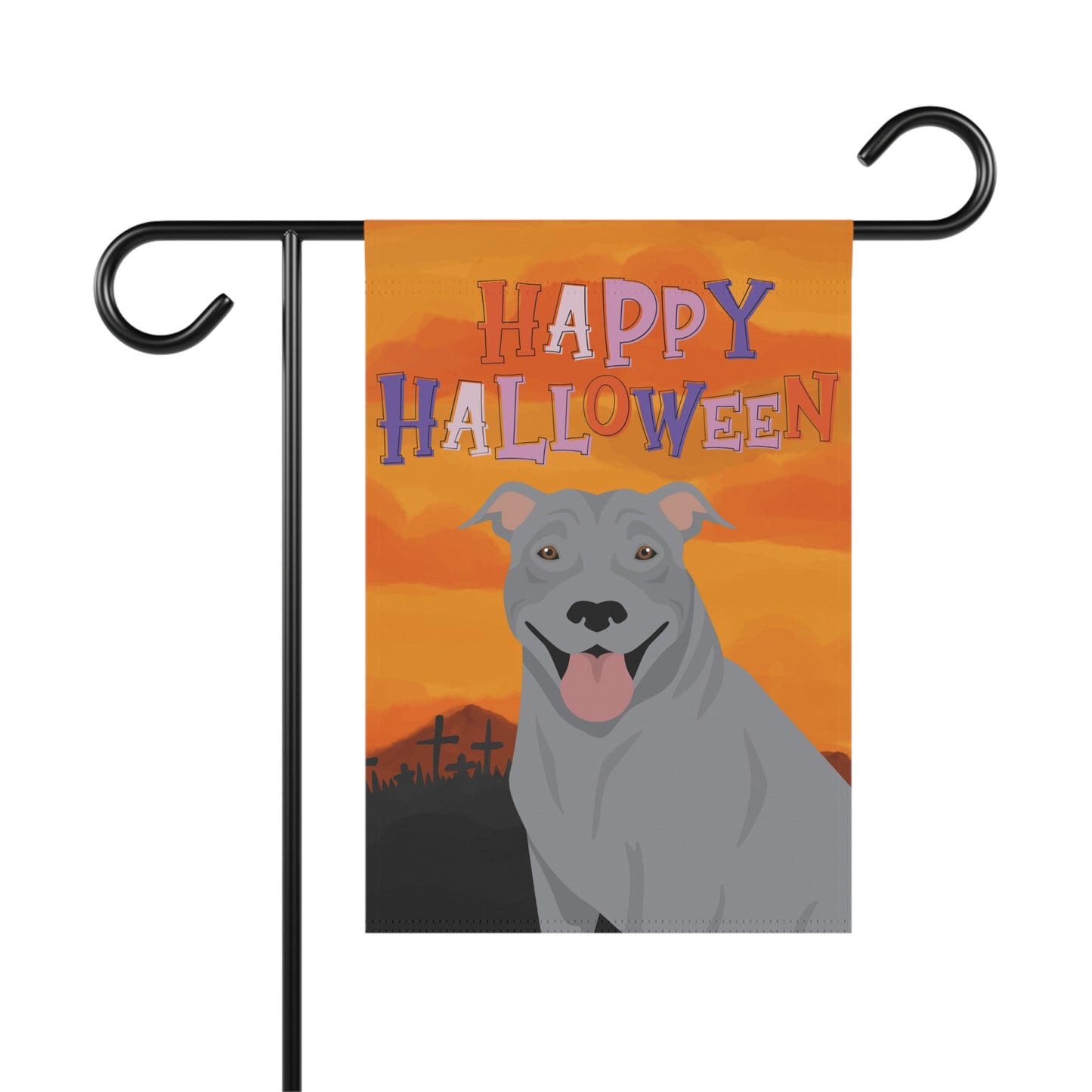 Pit Bull Dog Halloween Garden Flag