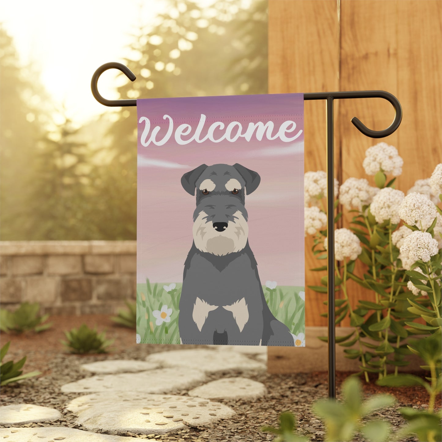 Schnauzer Dog Welcome Garden Flag
