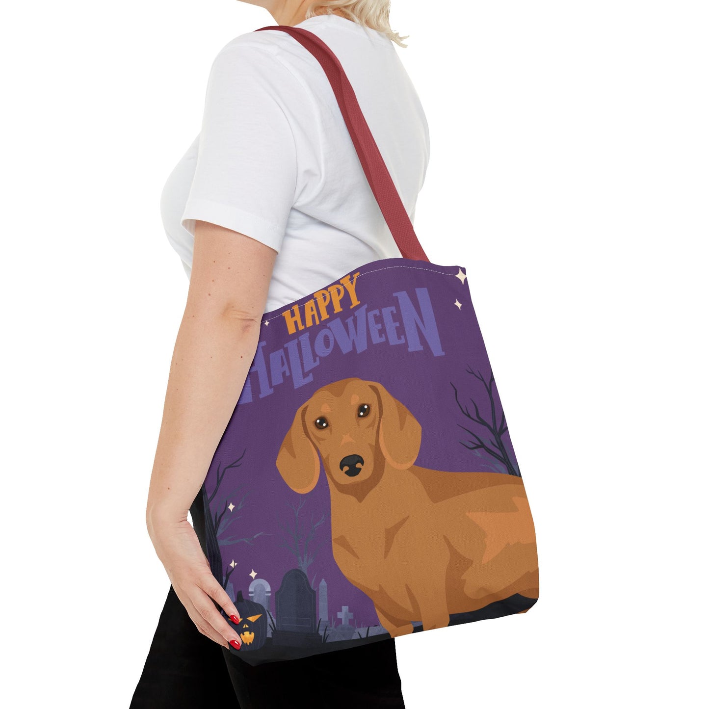 Dachshund Dog Happy Halloween Tote Bag 16x16