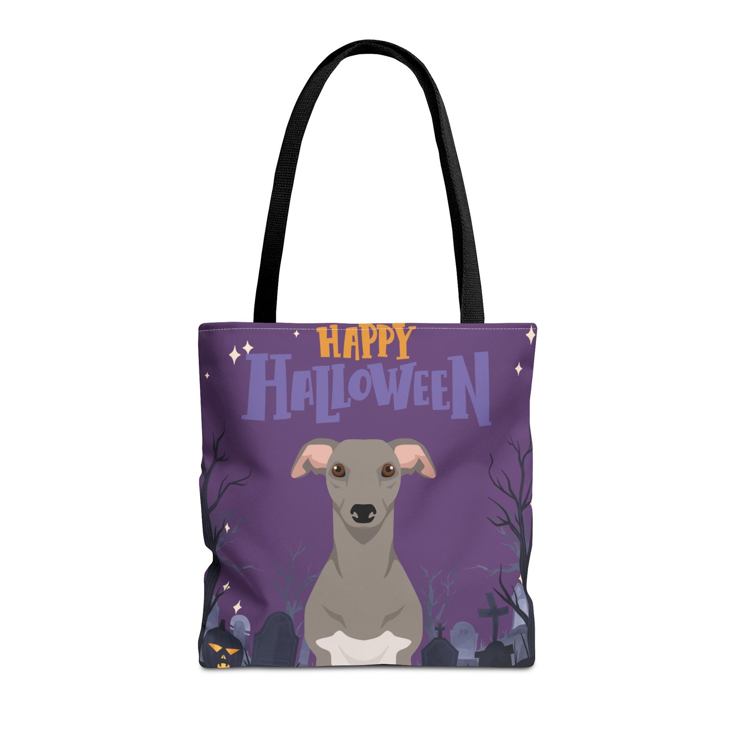 Whippet Dog Happy Halloween Tote Bag 16x16