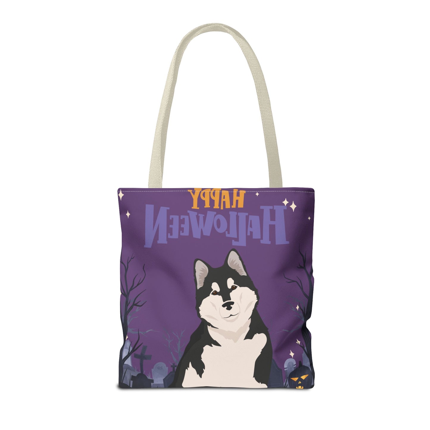 Alaskan Malamute Dog Happy Halloween Tote Bag 16x16