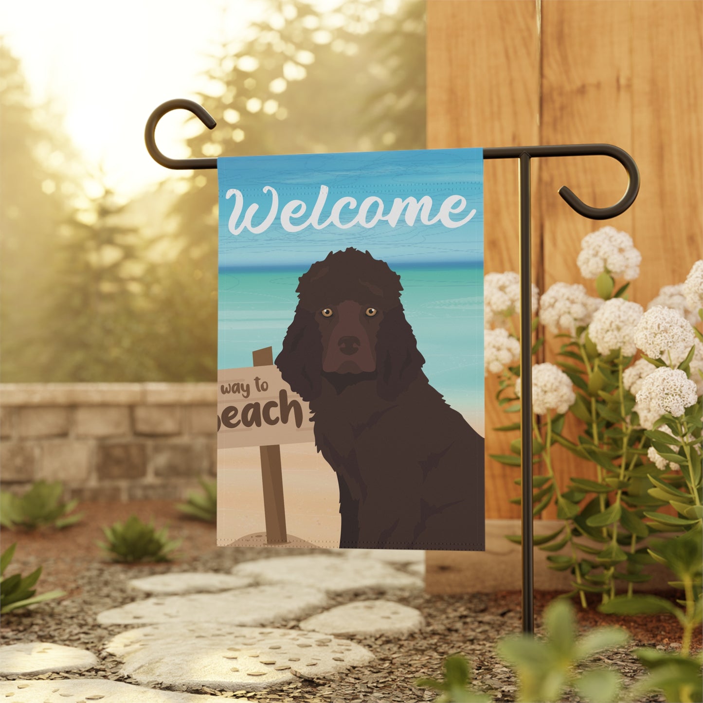 Irish Water Spaniel Dog Garden Flag