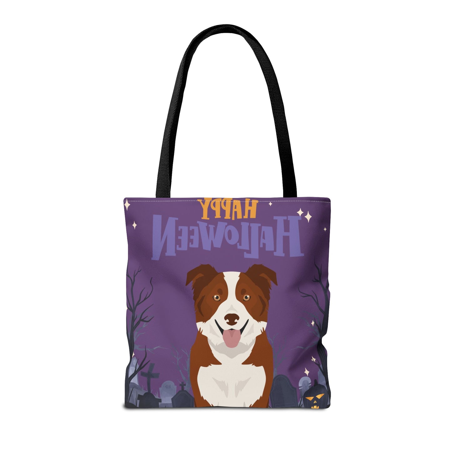Border Collie Dog Happy Halloween Tote Bag 16x16