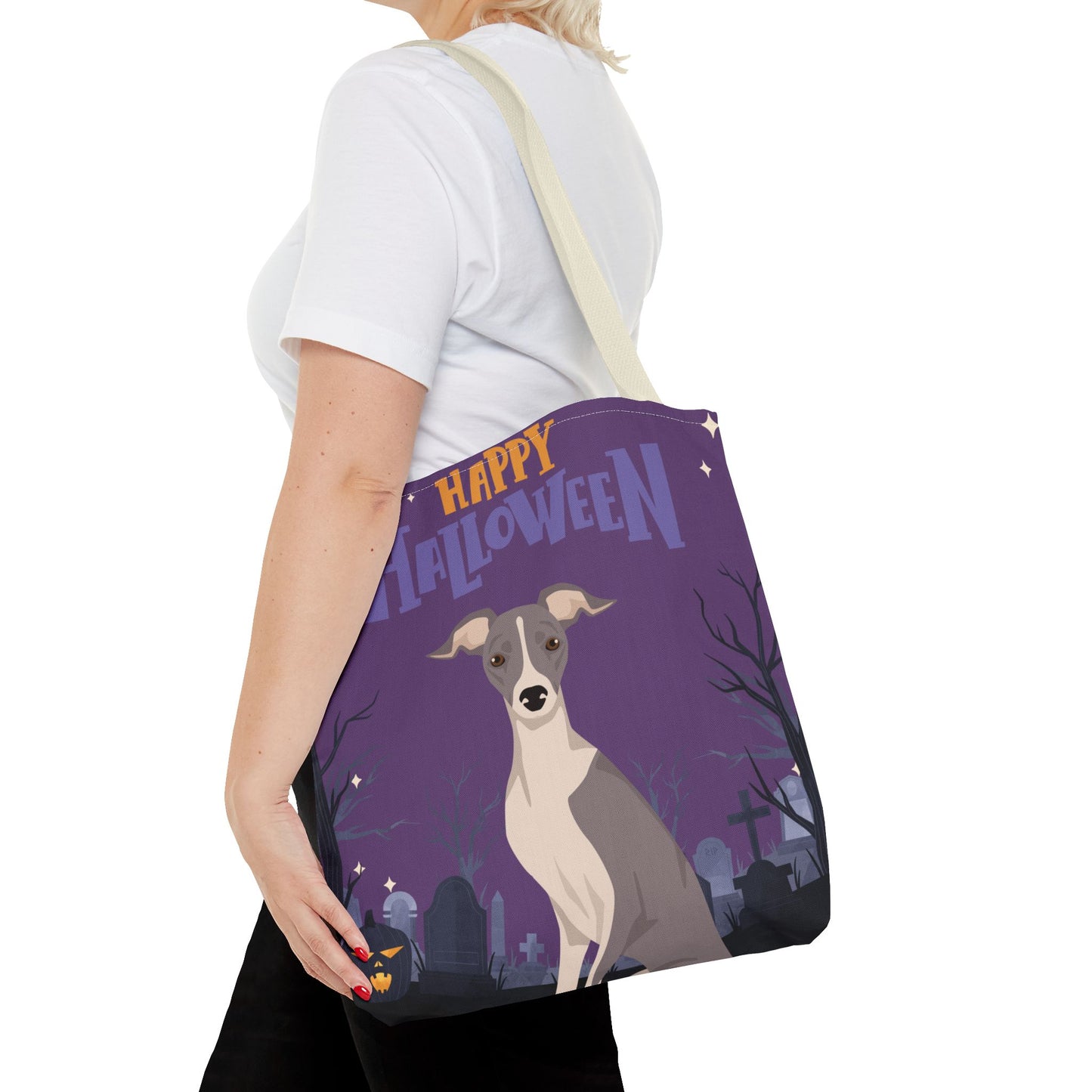 Italian Greyhound Dog Happy Halloween Tote Bag 16x16