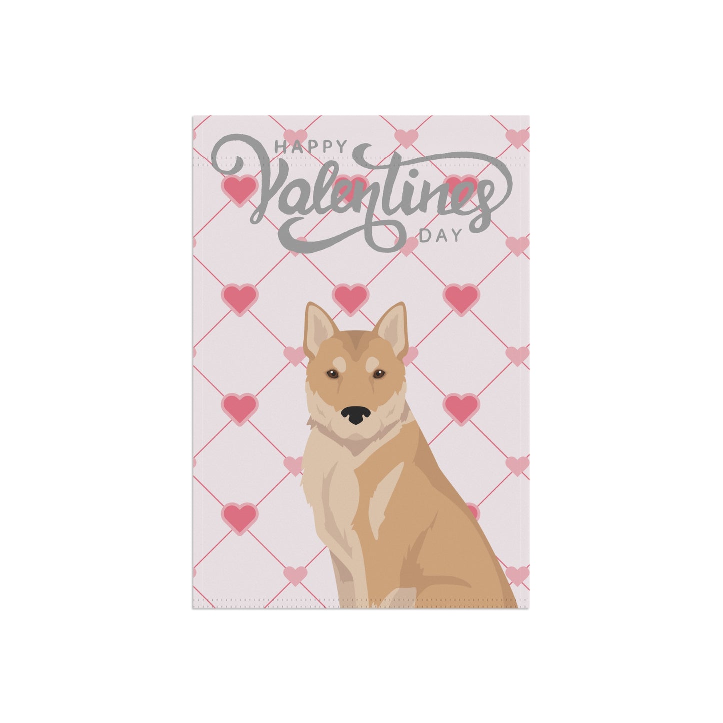 Korean Jindo Dog Valentines Day Garden Flag
