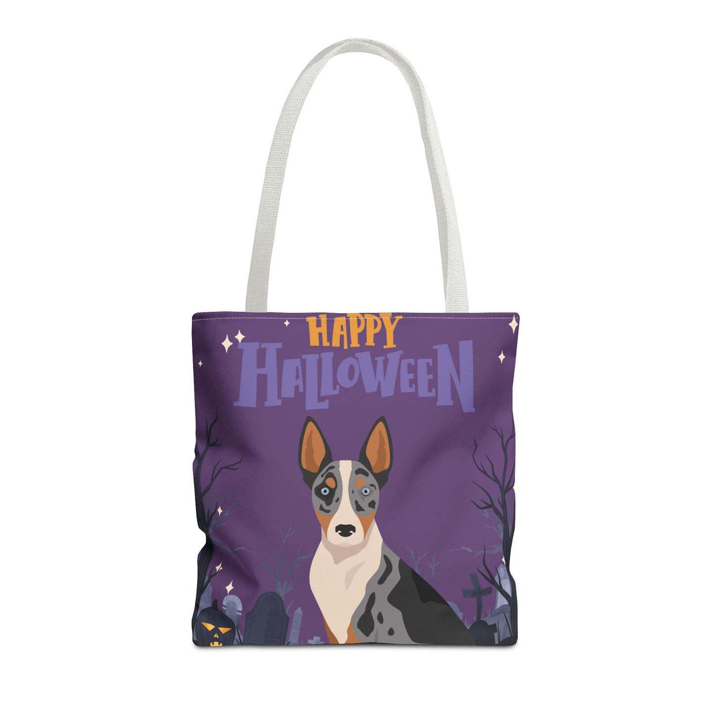 Australian Koolie Dog Happy Halloween Tote Bag 16x16