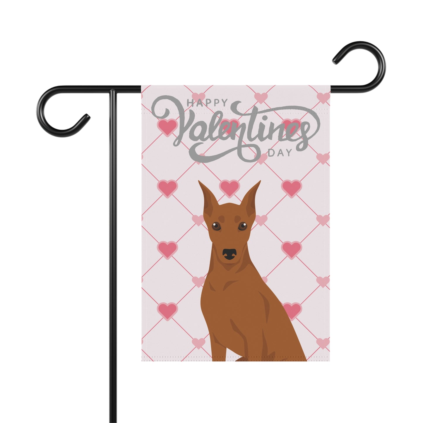 German Pinscher Dog Valentines Day Garden Flag