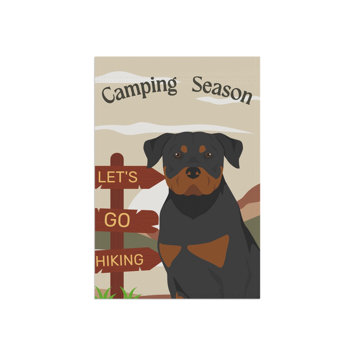 Rottweiler Dog Camping Garden Flag