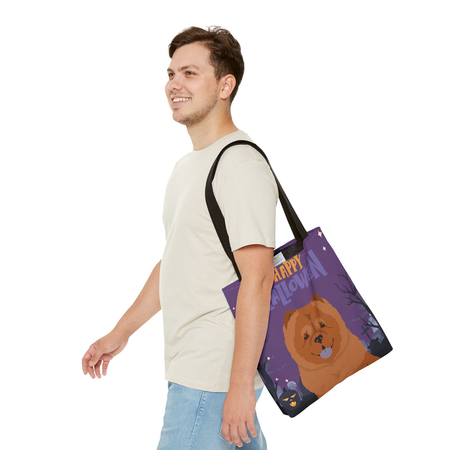 Chow Chow Dog Happy Halloween Tote Bag 16x16