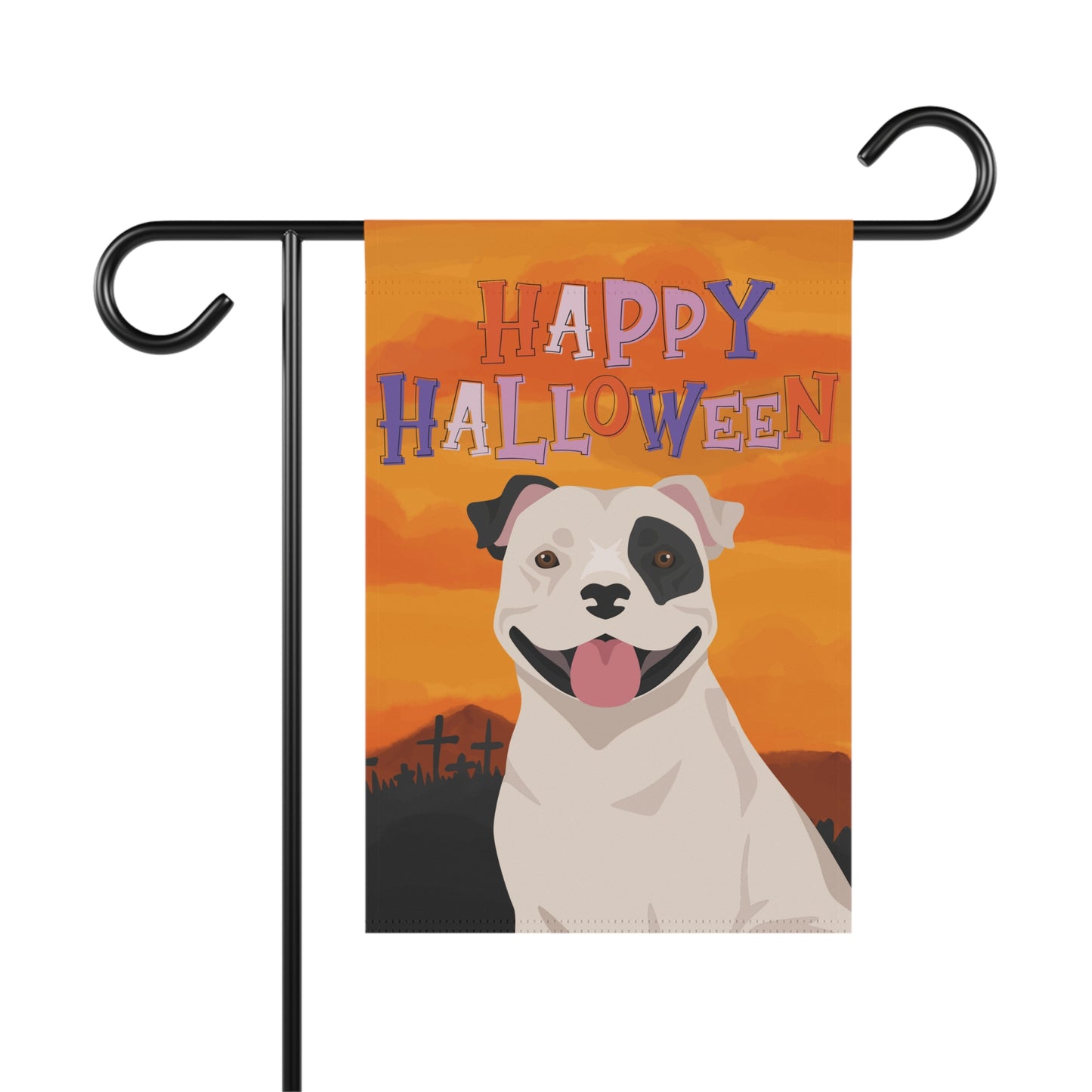 Staffordshire Bull Terrier Dog Halloween Garden Flag