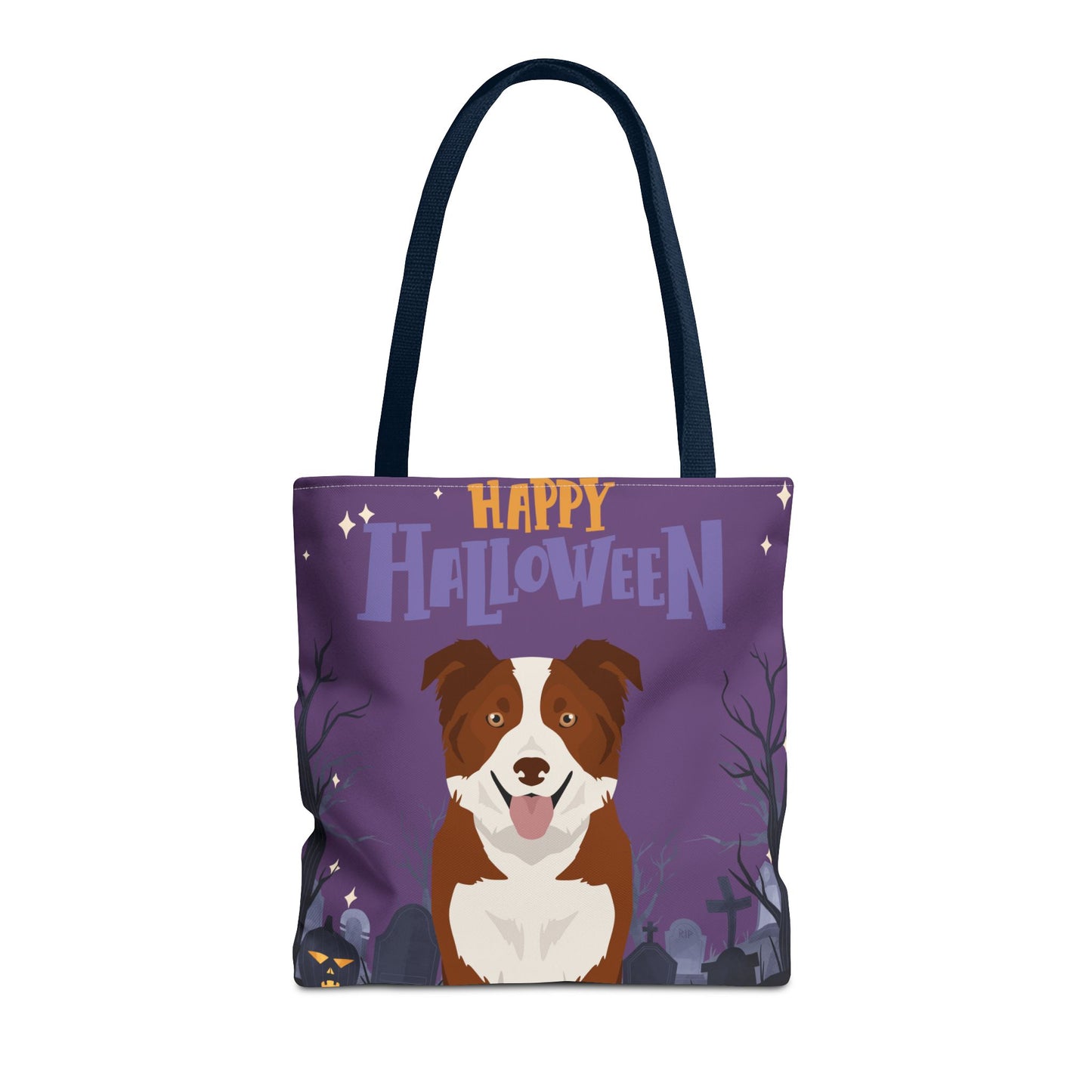 Border Collie Dog Happy Halloween Tote Bag 16x16