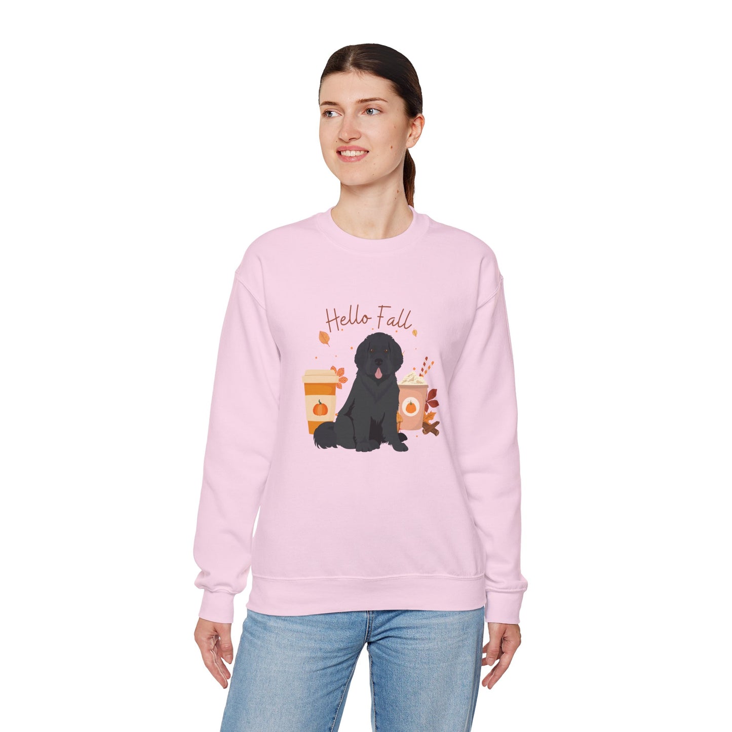 Newfoundland Dog Fall Halloween Unisex Heavy Blend Crewneck Sweatshirt