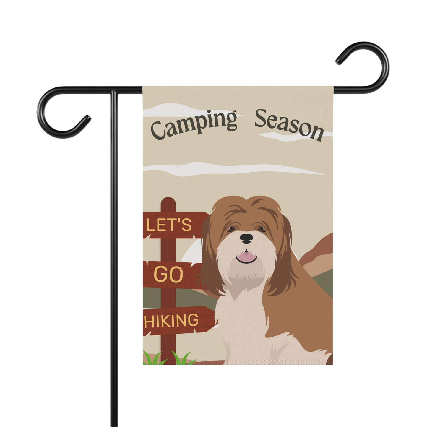 Lhasa Apso Dog Camping Garden Flag