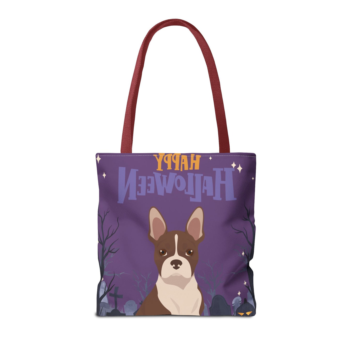Boston Terrier Dog Happy Halloween Tote Bag 16x16