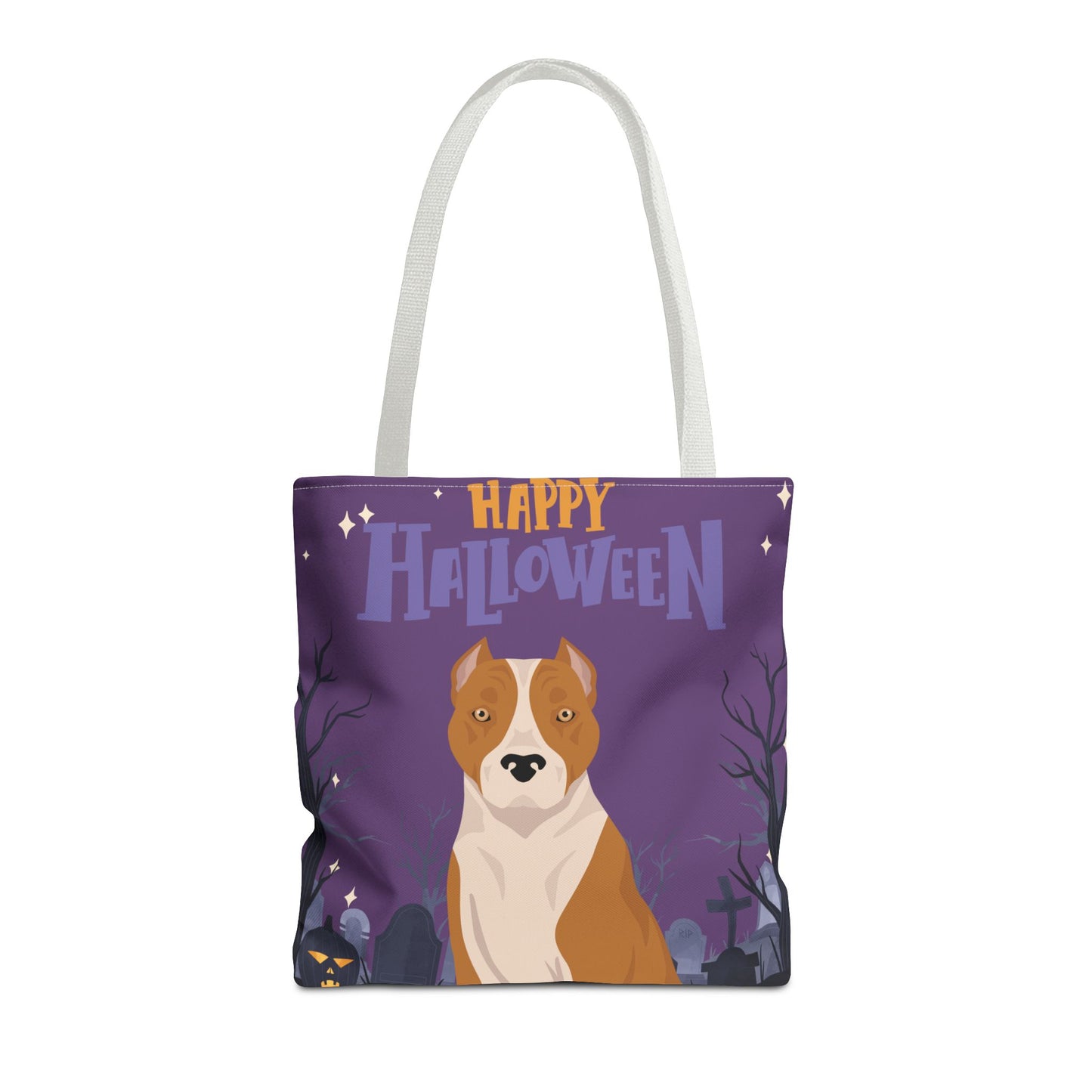American Staffordshire Terrier Dog Happy Halloween Tote Bag 16x16
