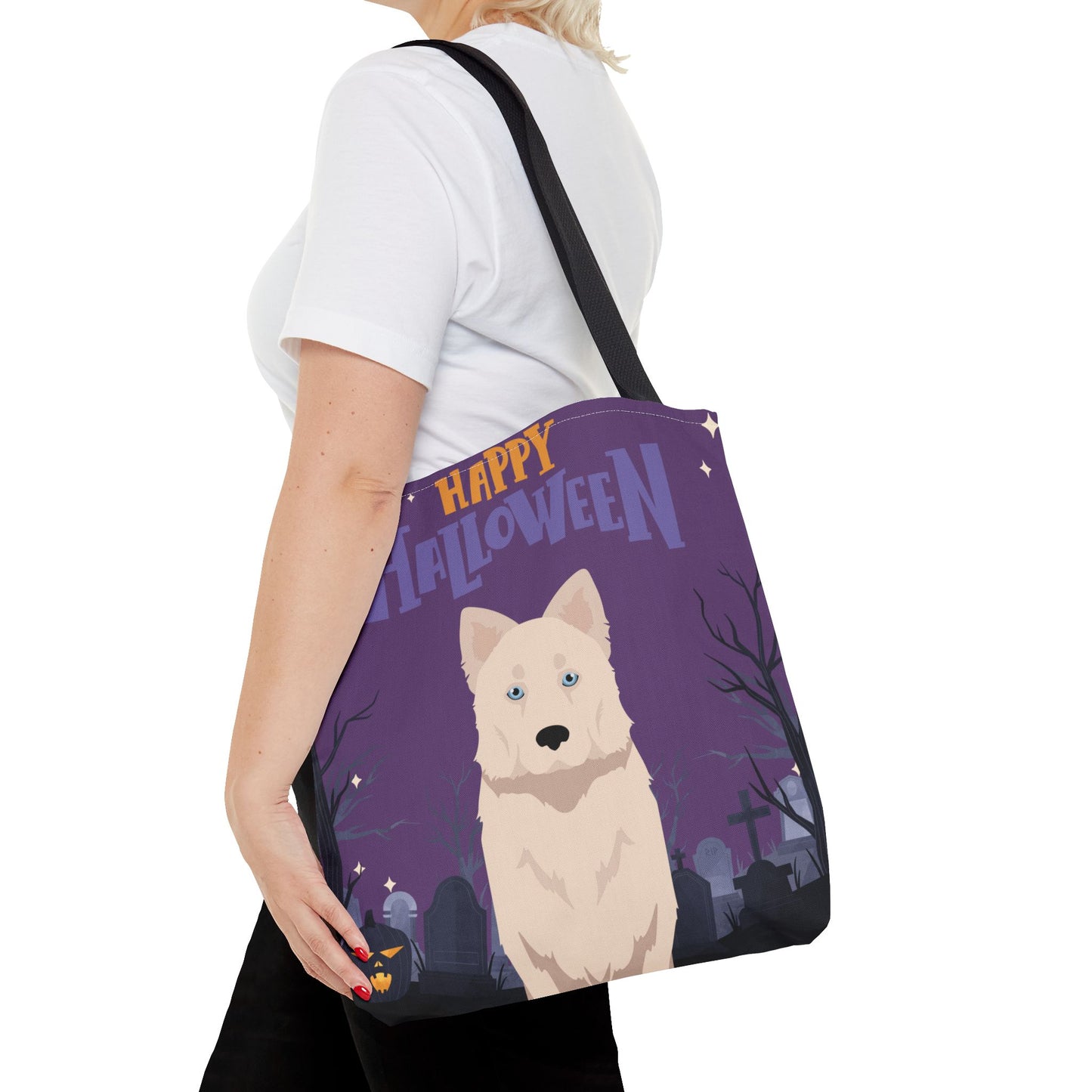 Yakutian Laika Dog Happy Halloween Tote Bag 16x16