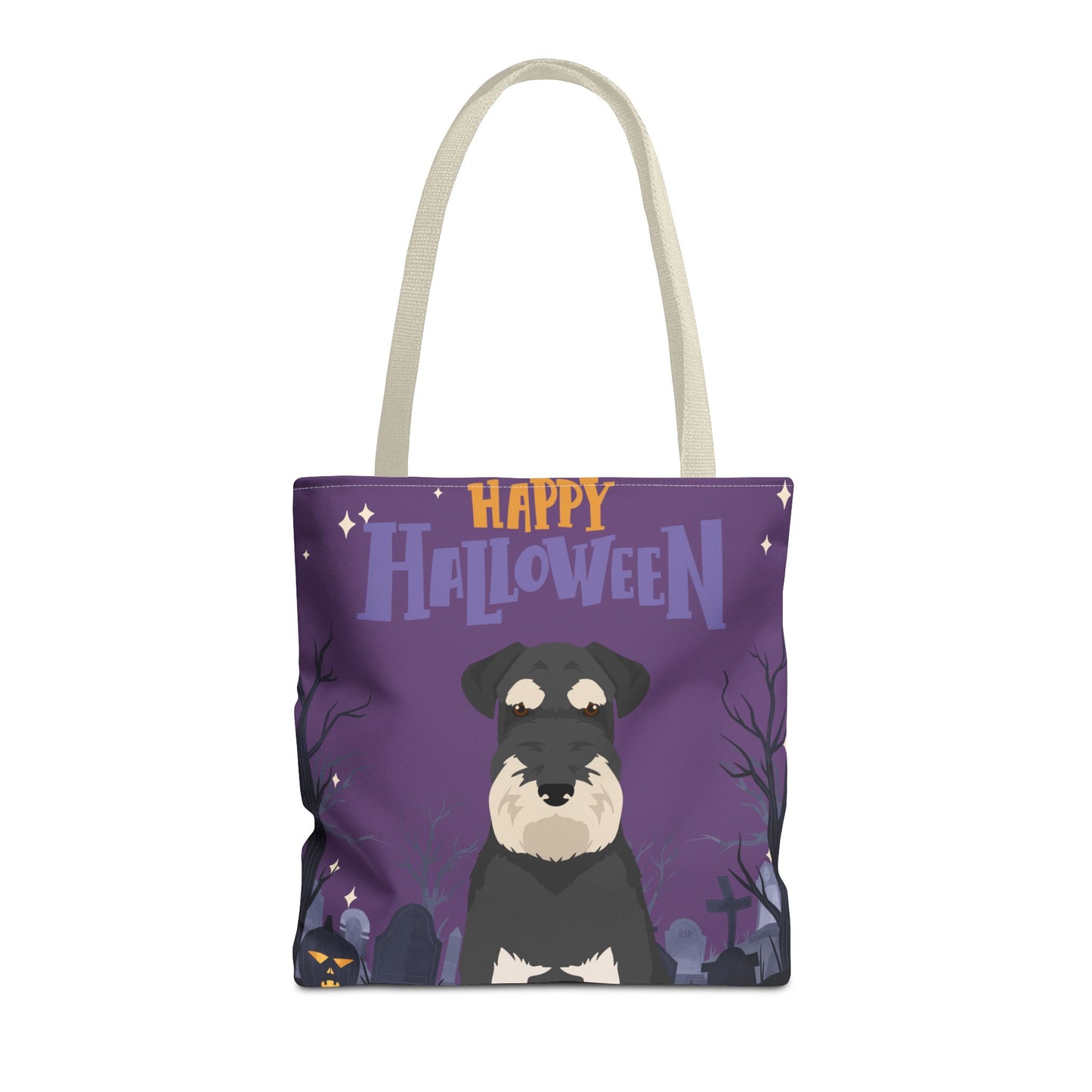 Schnauzer Dog Happy Halloween Tote Bag 16x16