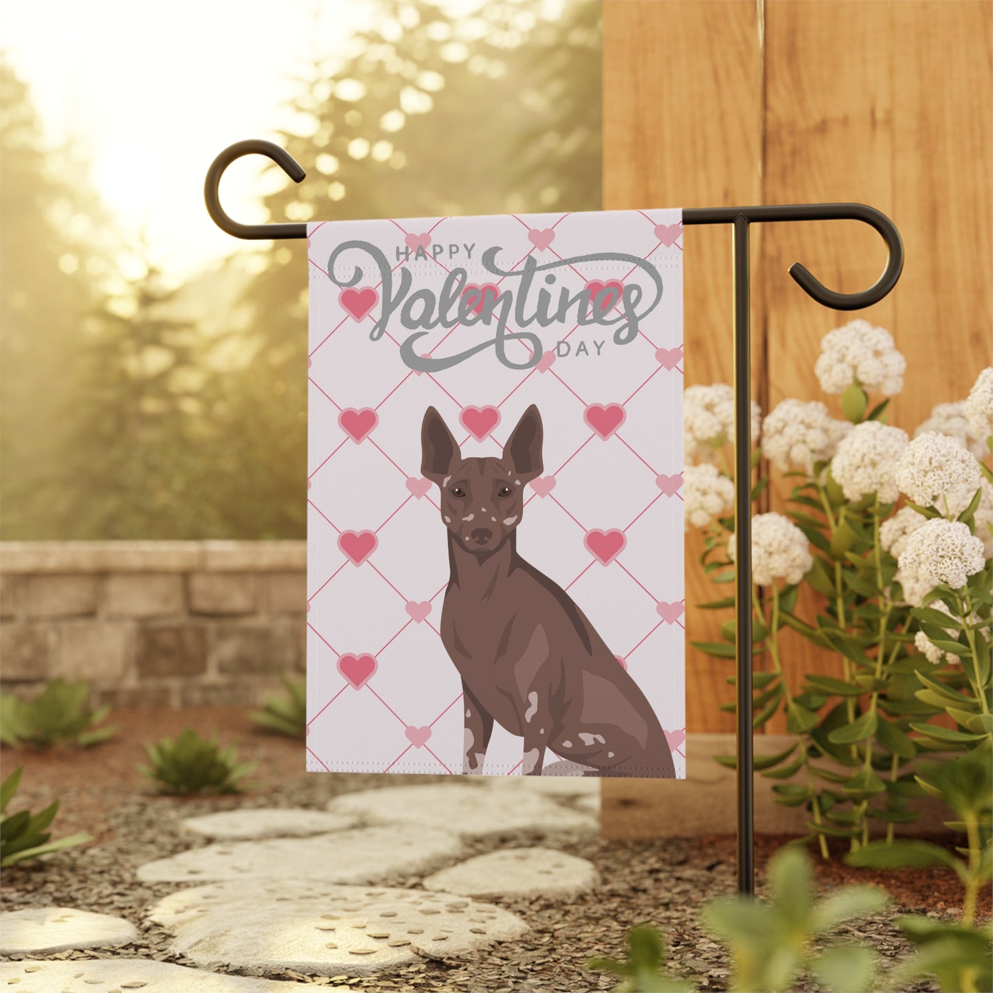 Peruvian Inca Orchid Dog Valentines Day Garden Flag