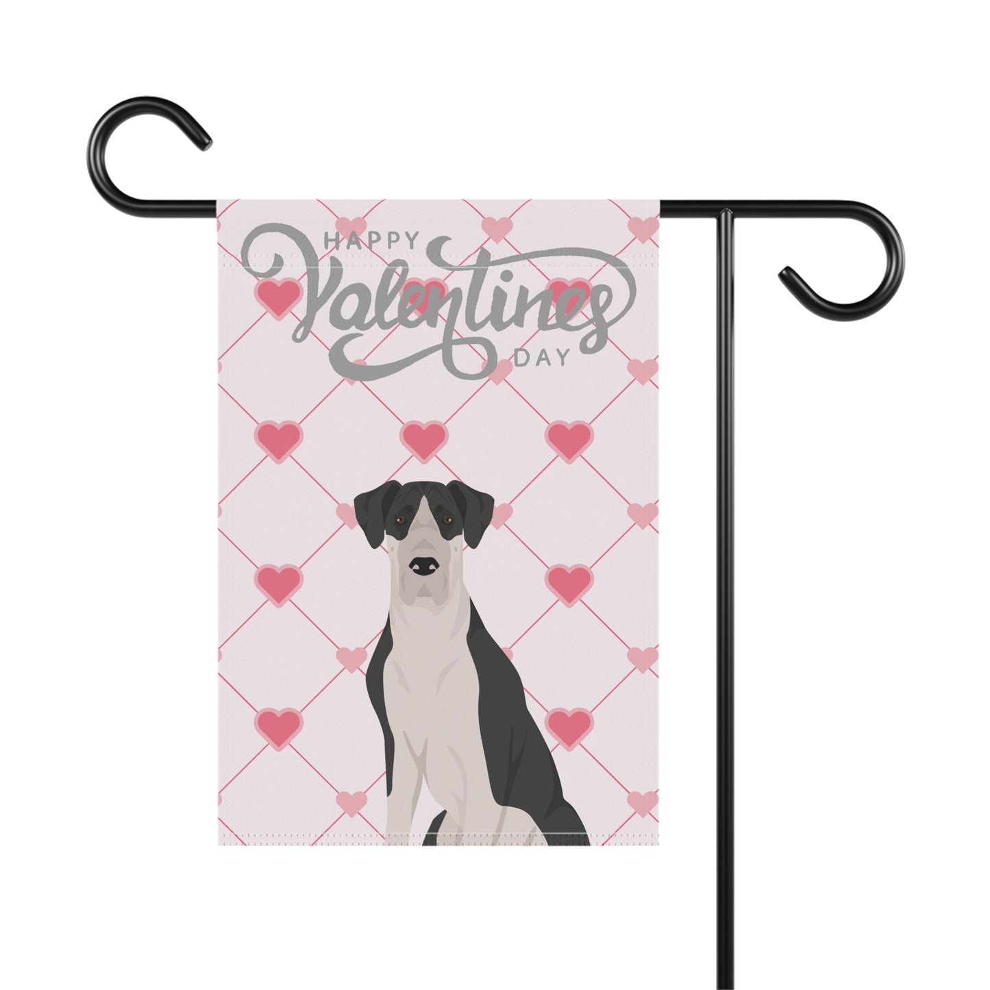 Great Dane Dog Valentines Day Garden Flag
