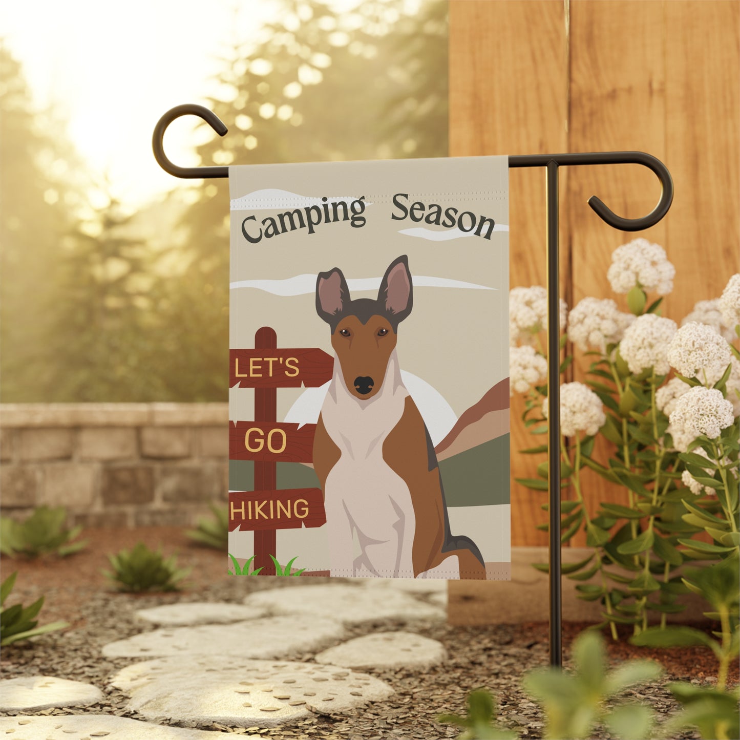 Smooth Collie Dog Camping Garden Flag