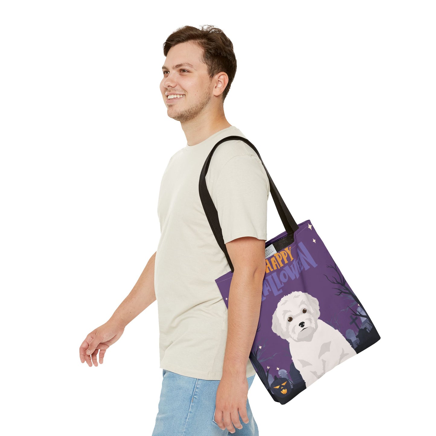 Toy Poodle Dog Happy Halloween Tote Bag 16x16