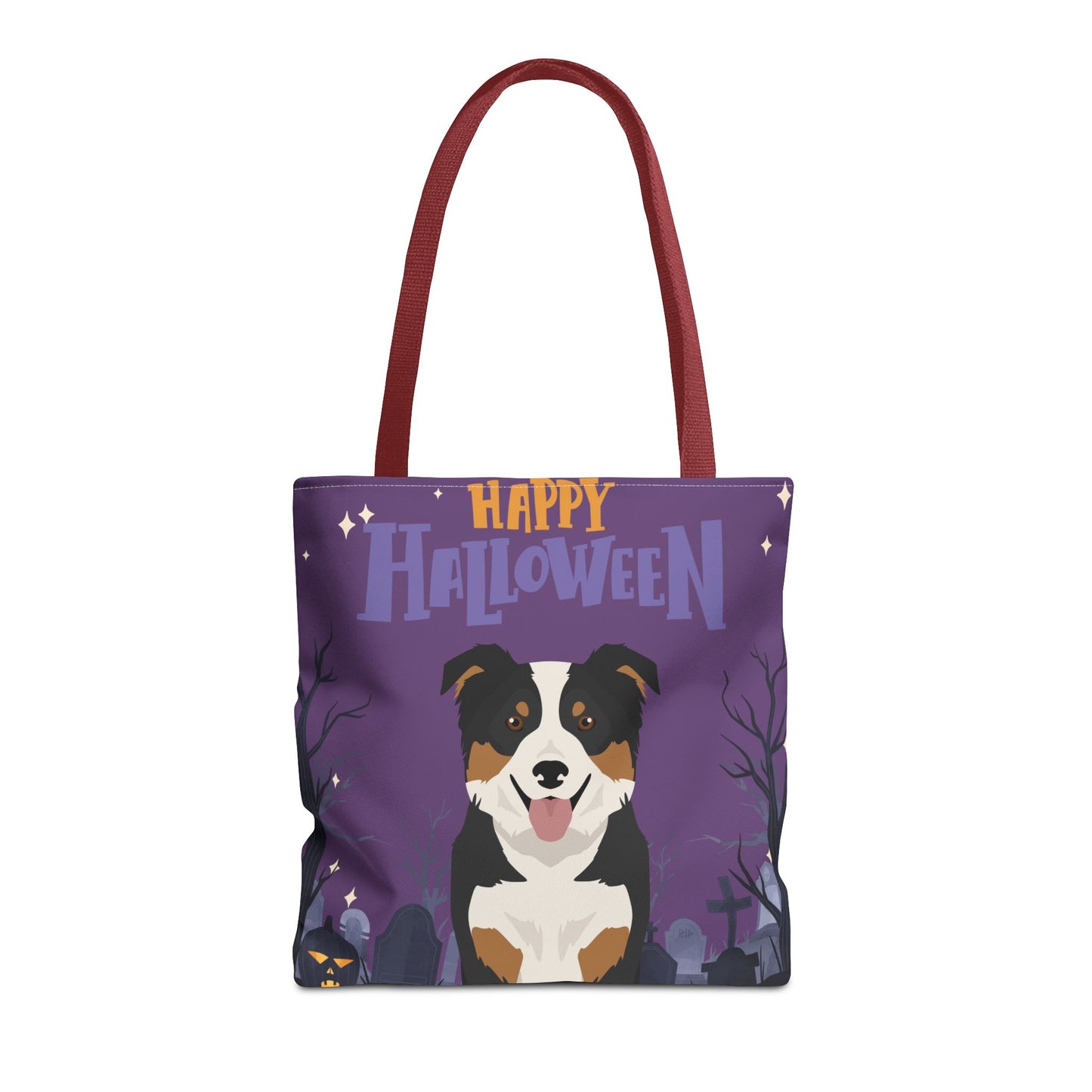 Border Collie Dog Happy Halloween Tote Bag 16x16
