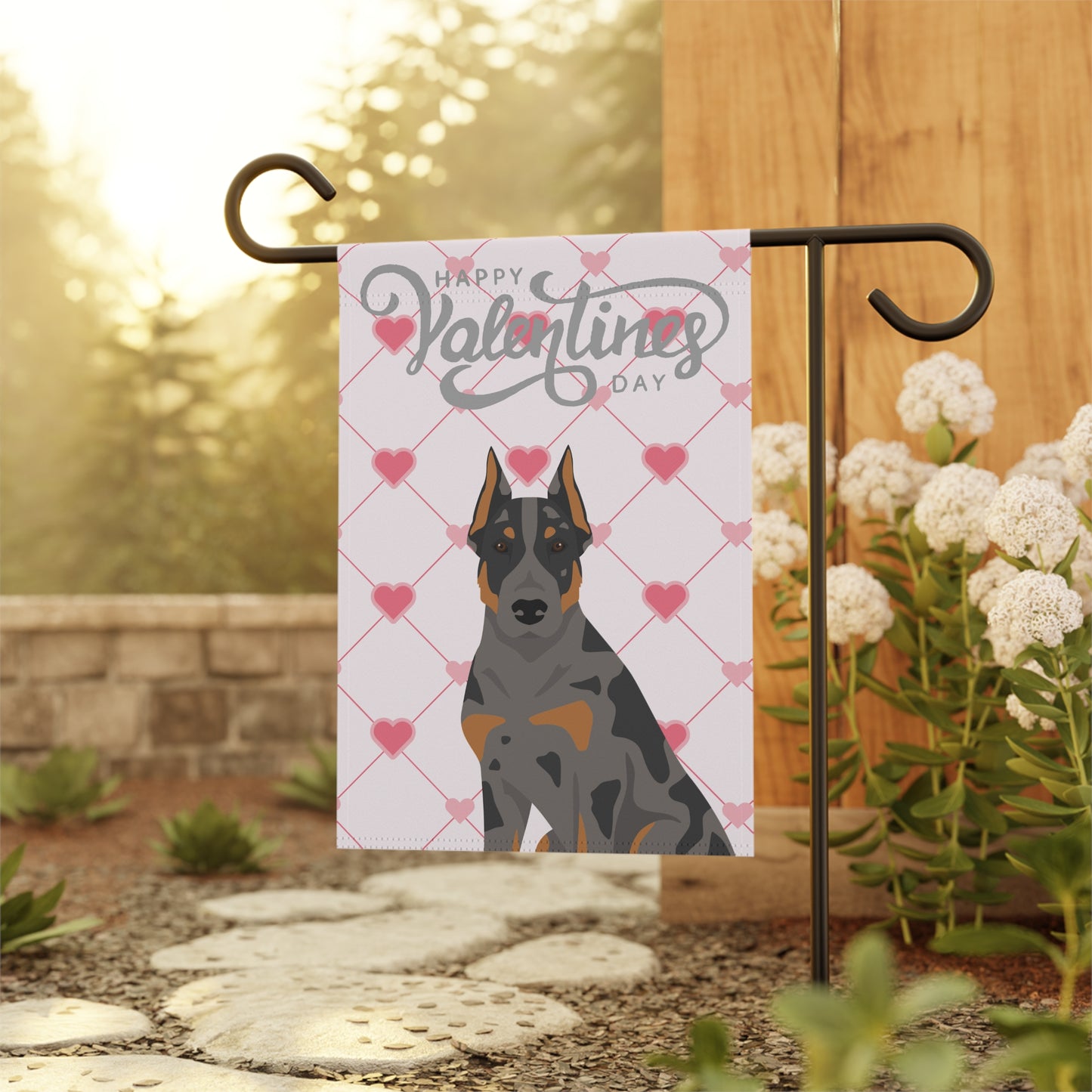 Beauceron Dog Valentines Day Garden Flag