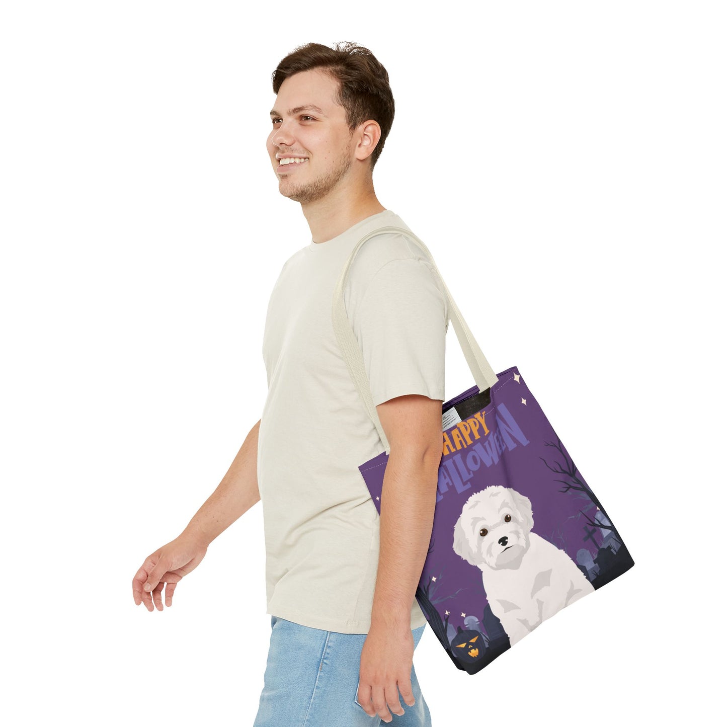 Toy Poodle Dog Happy Halloween Tote Bag 16x16