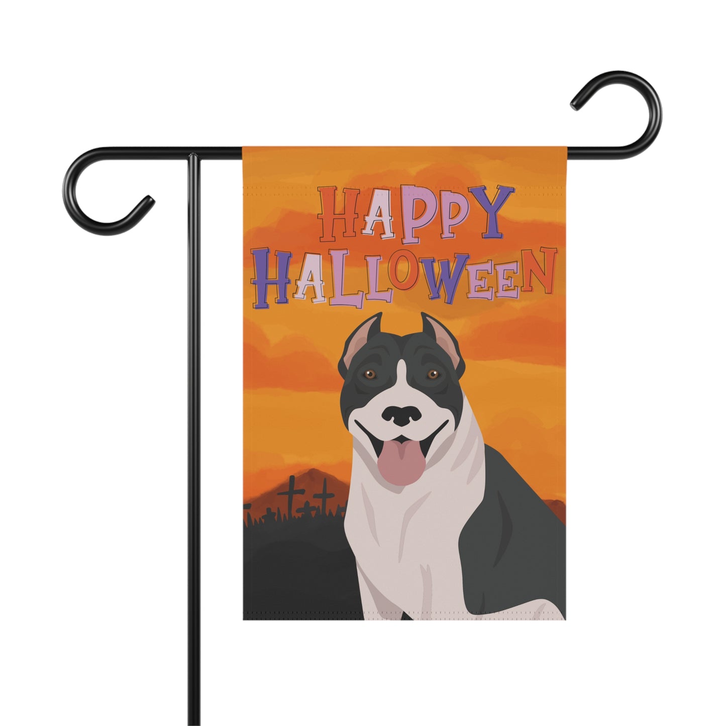 Pit Bull Dog Halloween Garden Flag