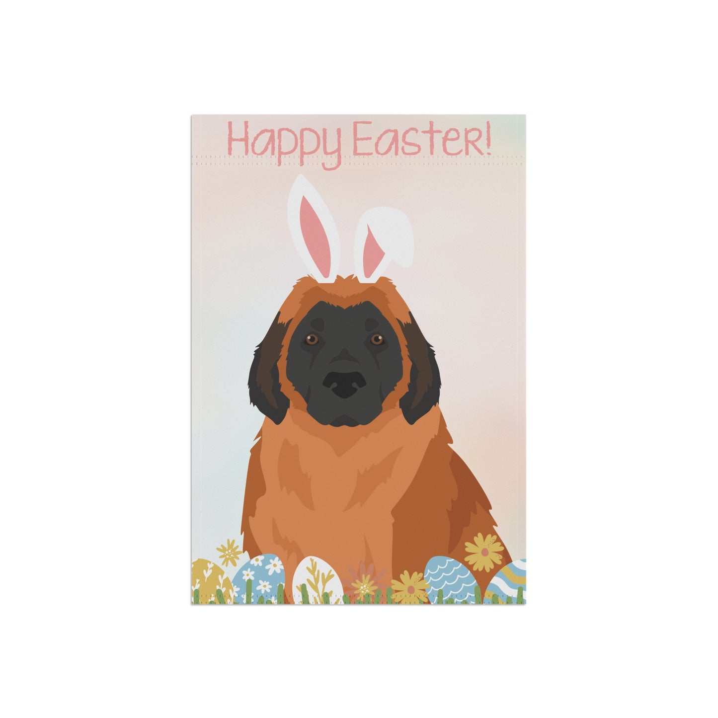 Leonberger Dog Happy Easter Garden Flag