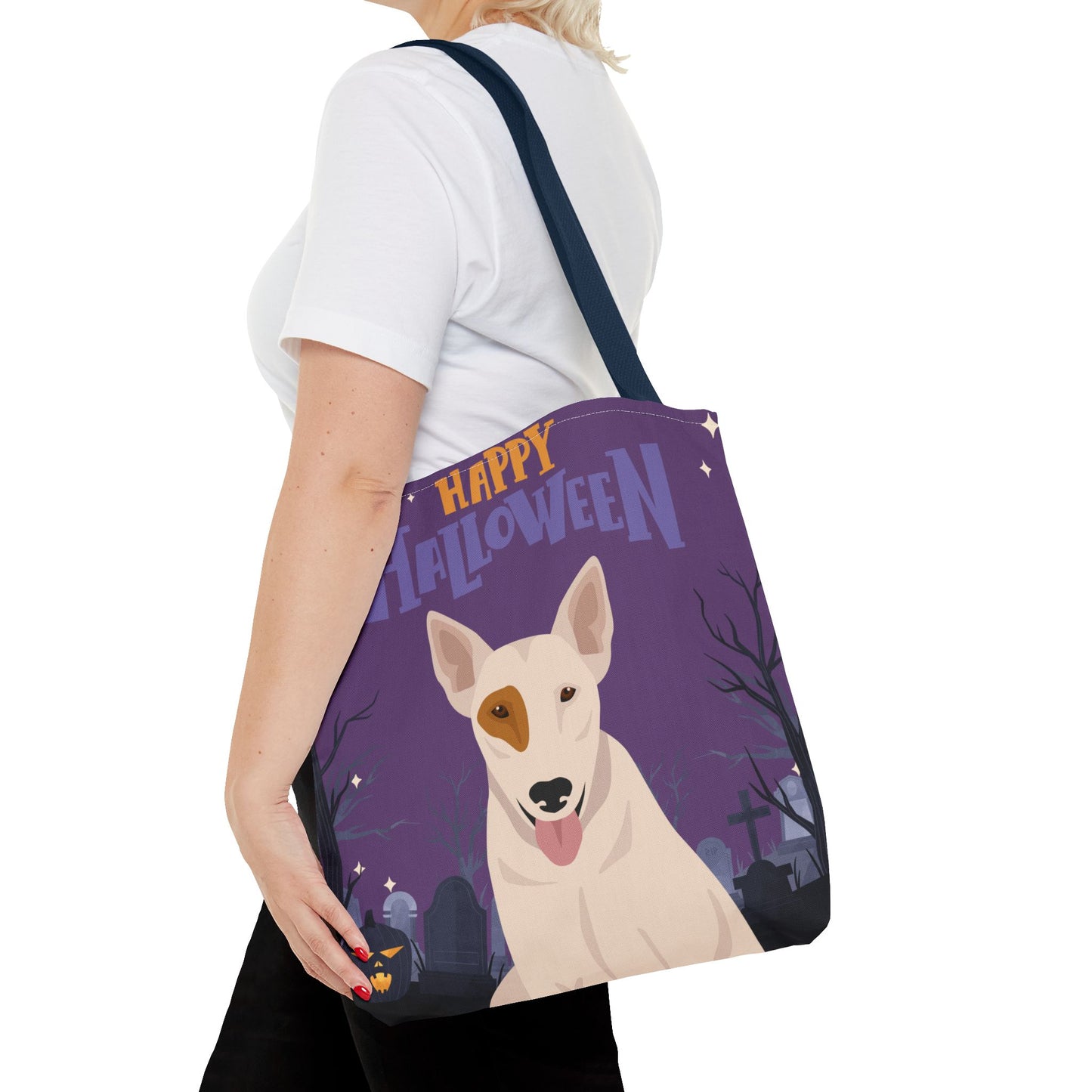 Bull Terrier Dog Happy Halloween Tote Bag 16x16